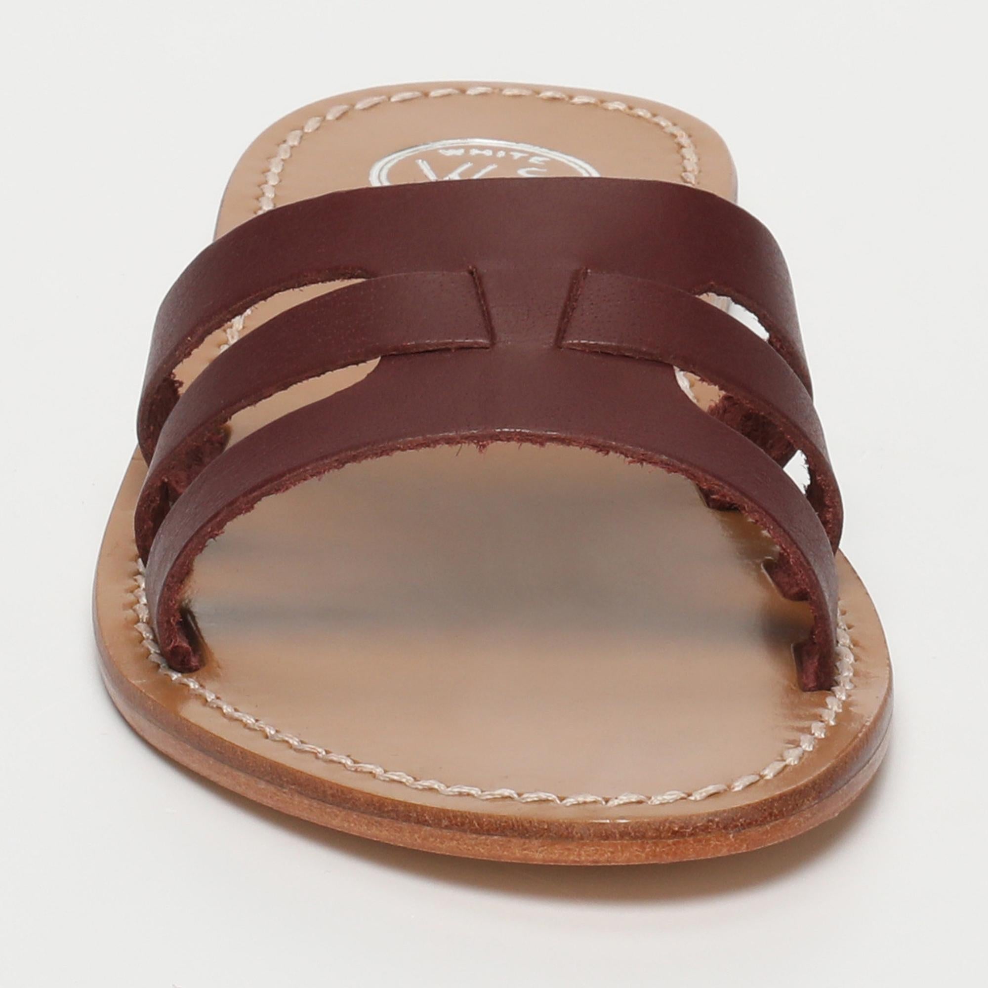 CLODIMIR sandales en cuir bordeaux