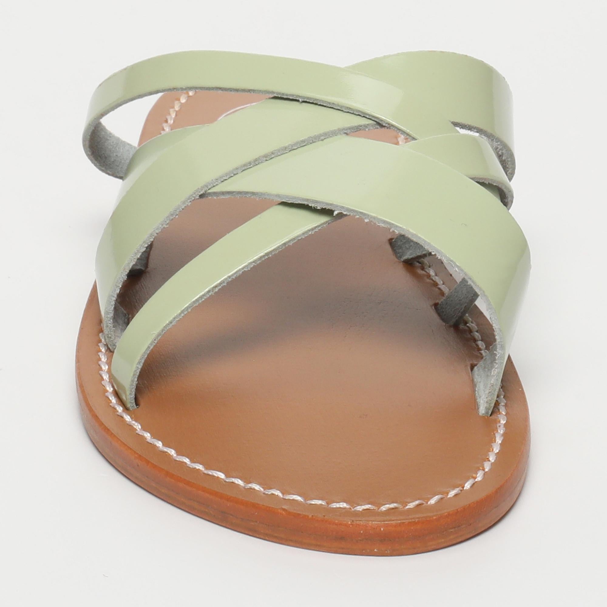 CLOT mules en cuir menthe
