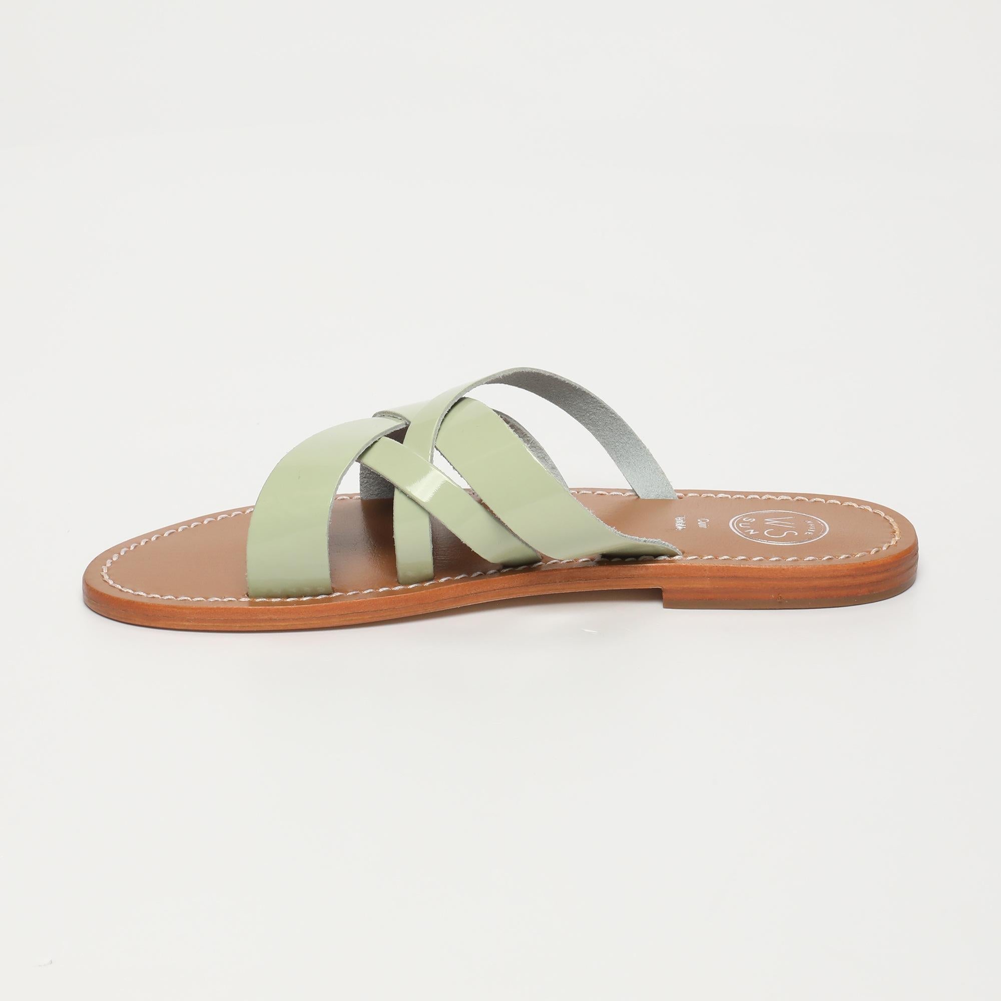 CLOT mules en cuir menthe