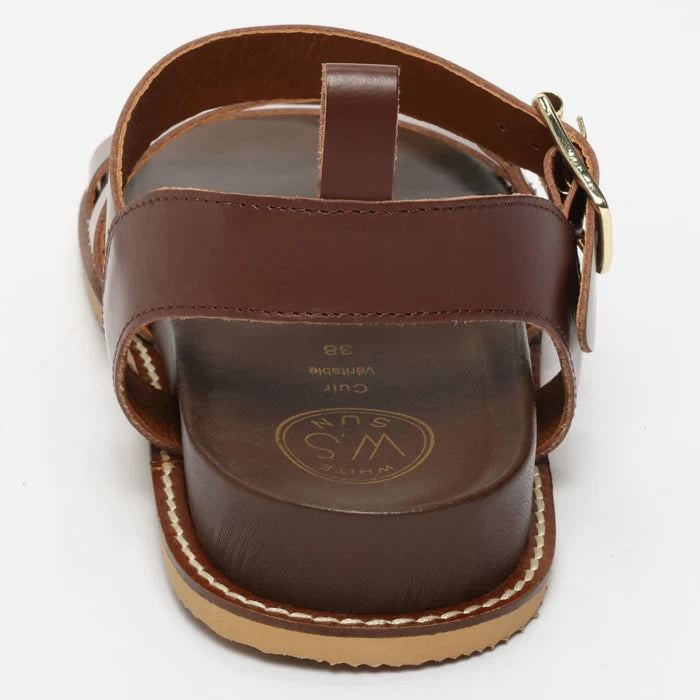 TAMIA sandales en cuir chocolate