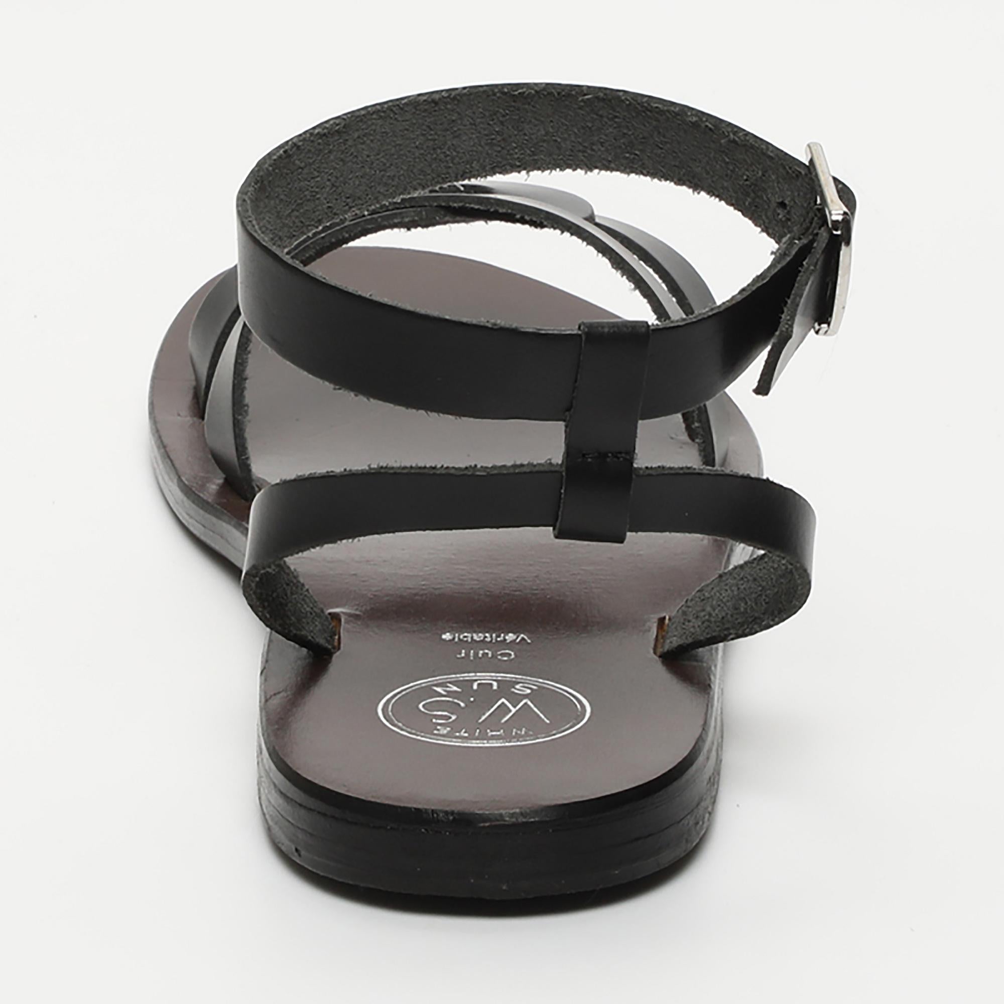 DARIO sandales bracelet de cheville en cuir noir