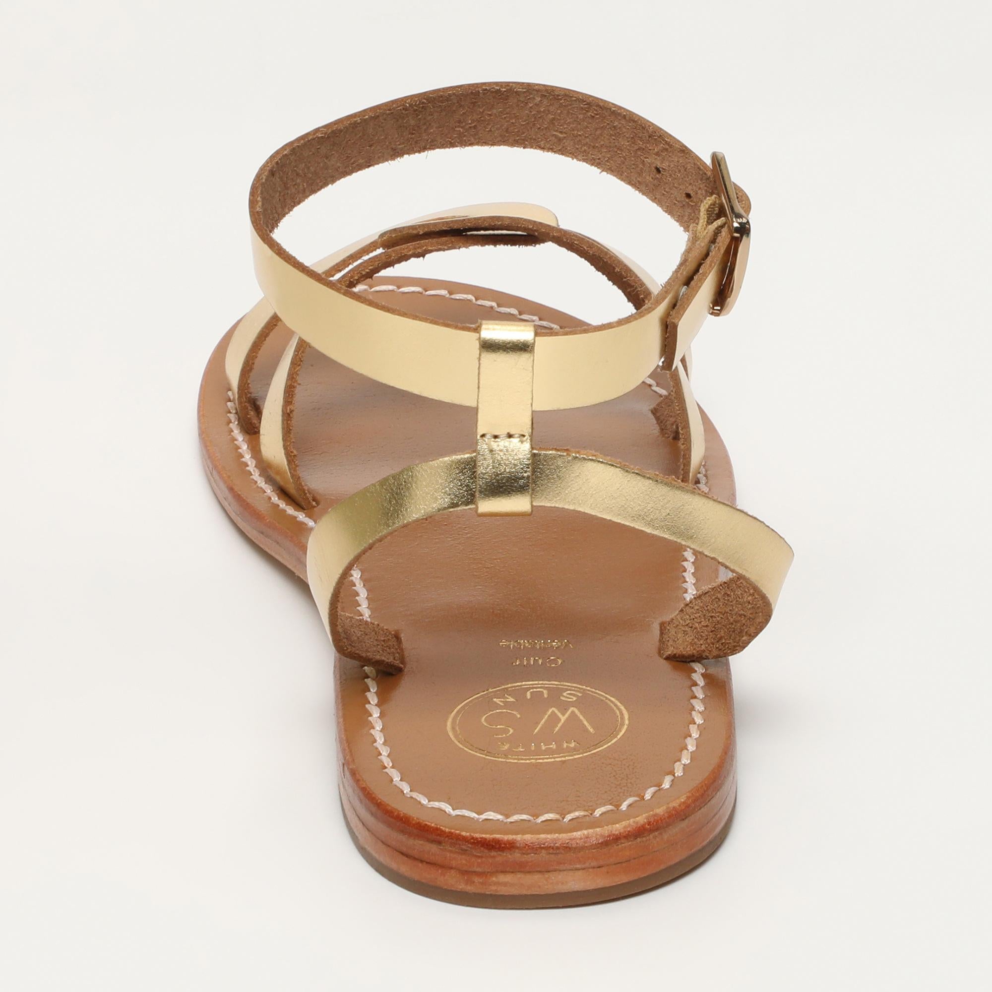 DARIO sandales bracelet de cheville en cuir or foncé
