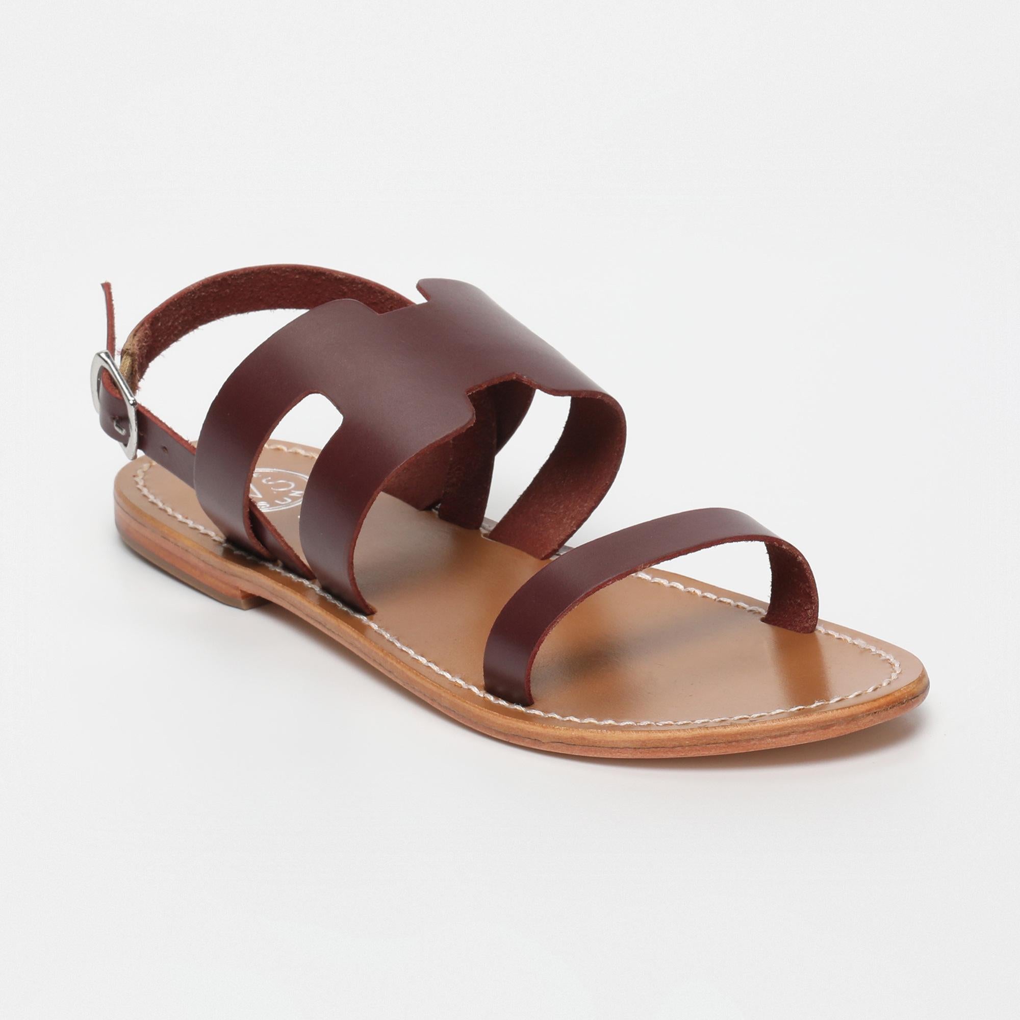 DAVITZA sandales en cuir bordeaux