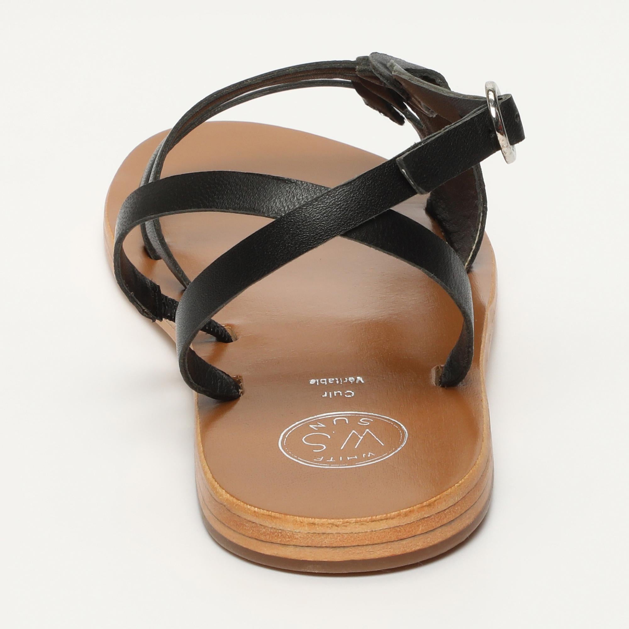DELARAM sandales en cuir noir
