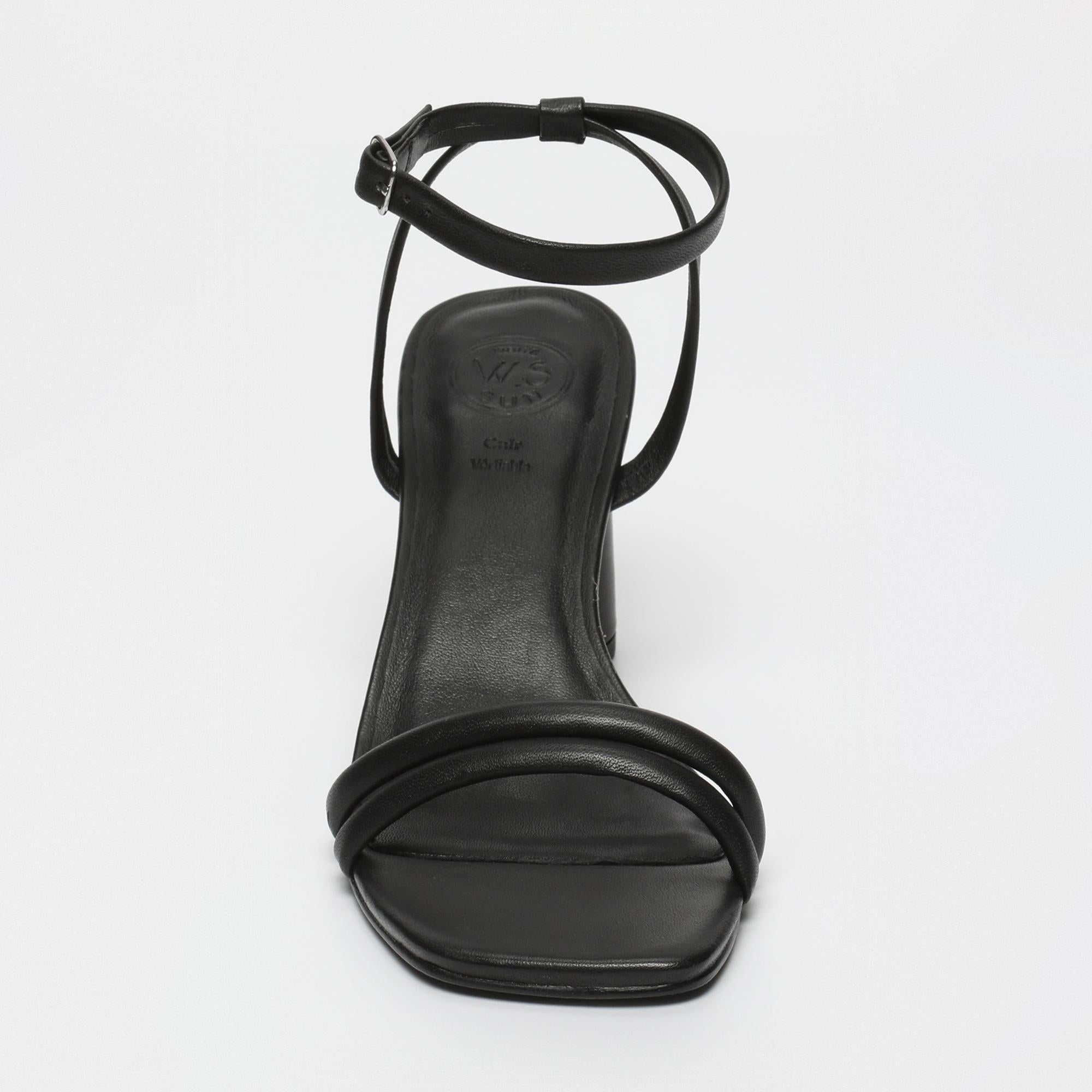 DAACHAYANI sandales talon bracelet de cheville en cuir noir