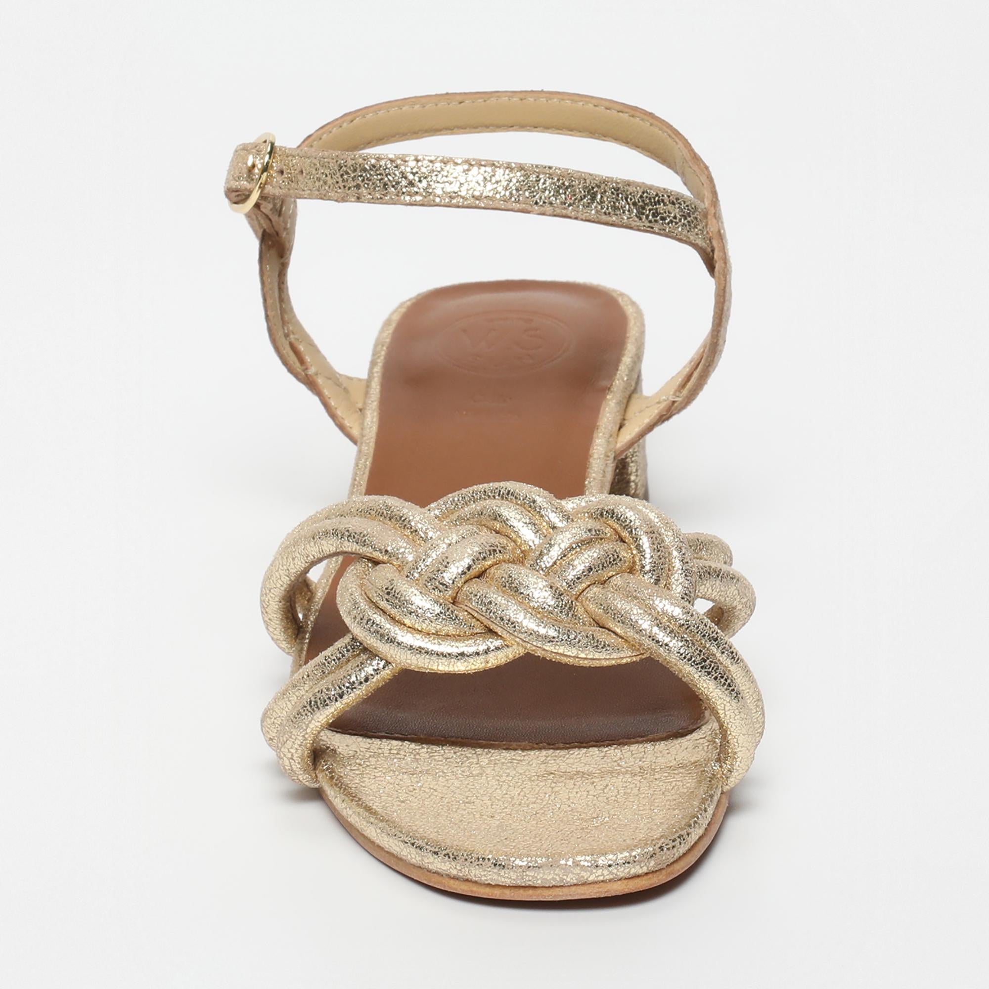 DARPANIKA sandales talon en cuir or