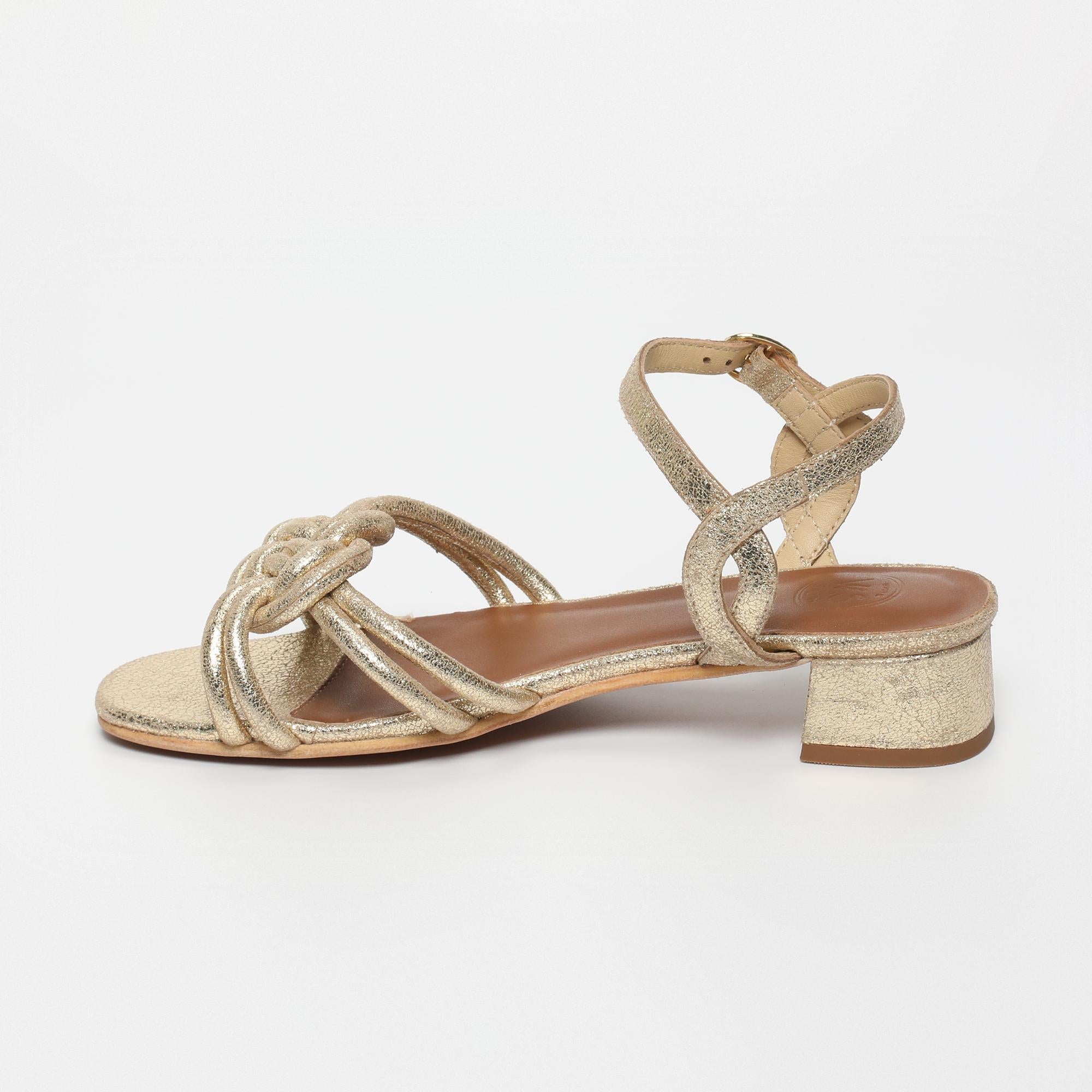 DARPANIKA sandales talon en cuir or