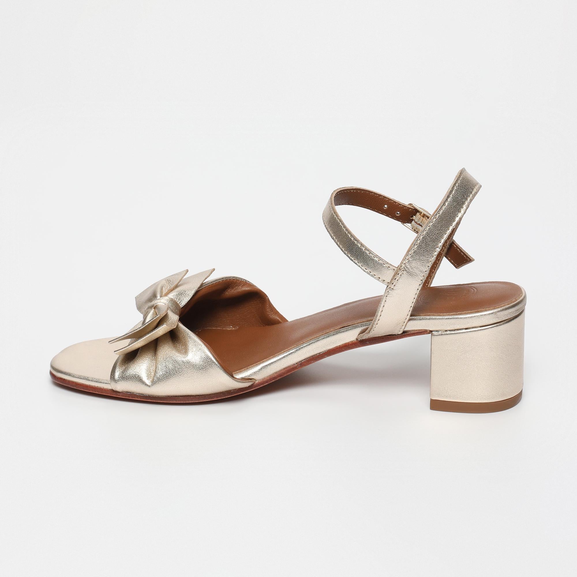 DEEPAMALA sandales talon en cuir or