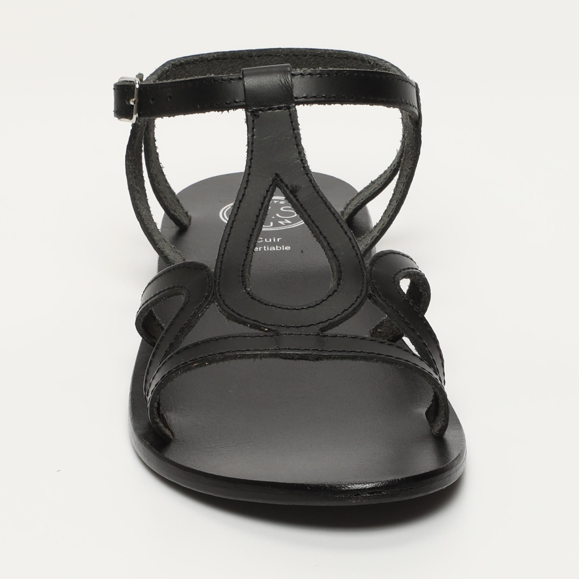 DEEPASHIKHA sandales en cuir noir