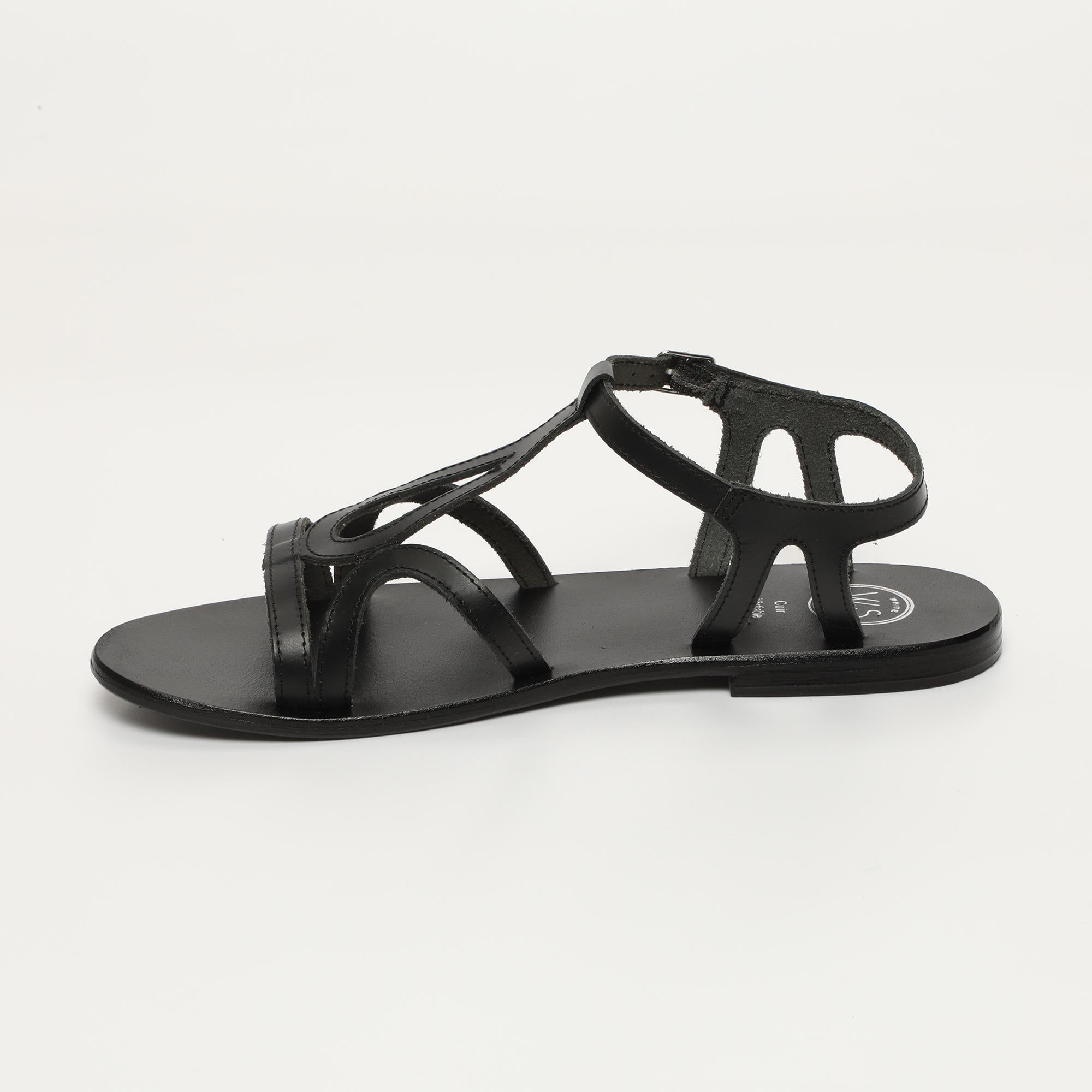 DEEPASHIKHA sandales en cuir noir