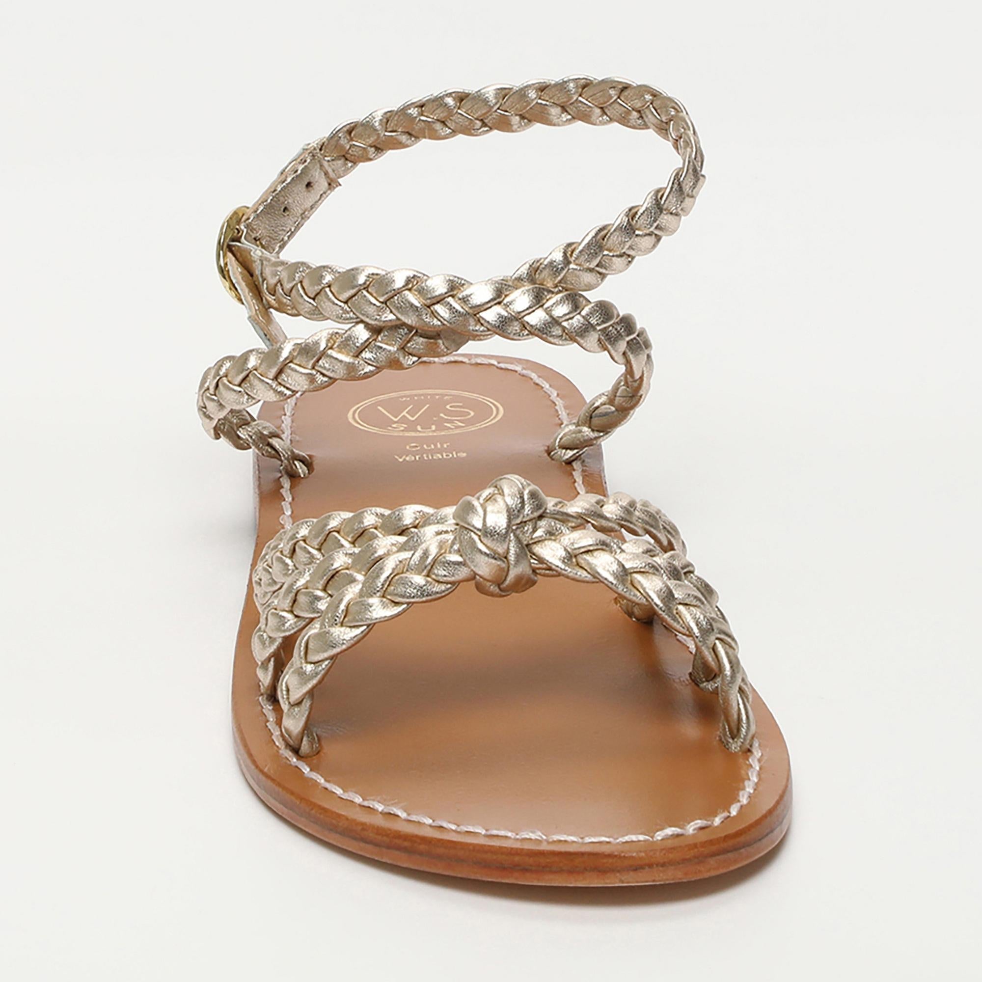 DEVALEKHA sandales bracelet de cheville tresse en cuir or