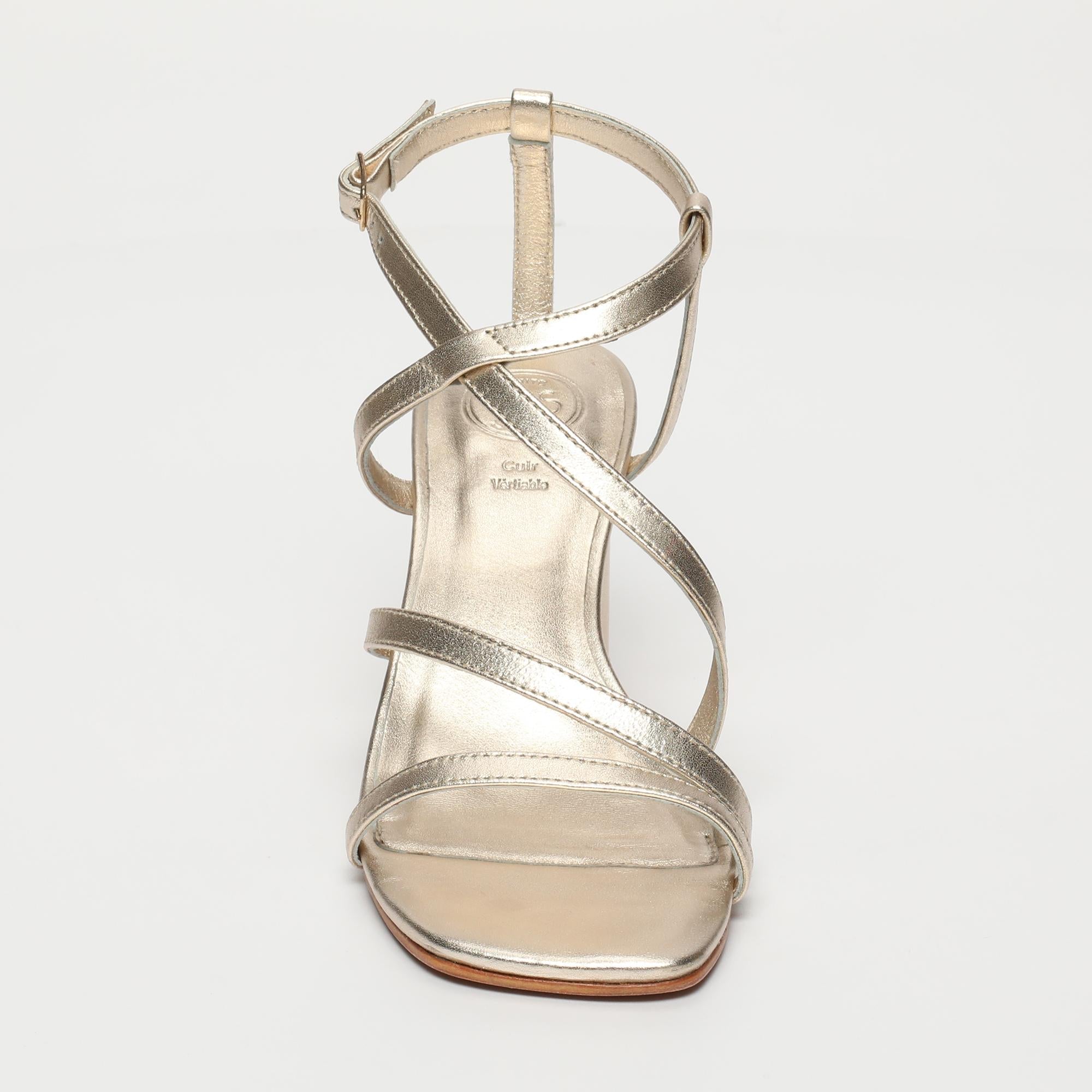 DEVANEE sandales talon en cuir or