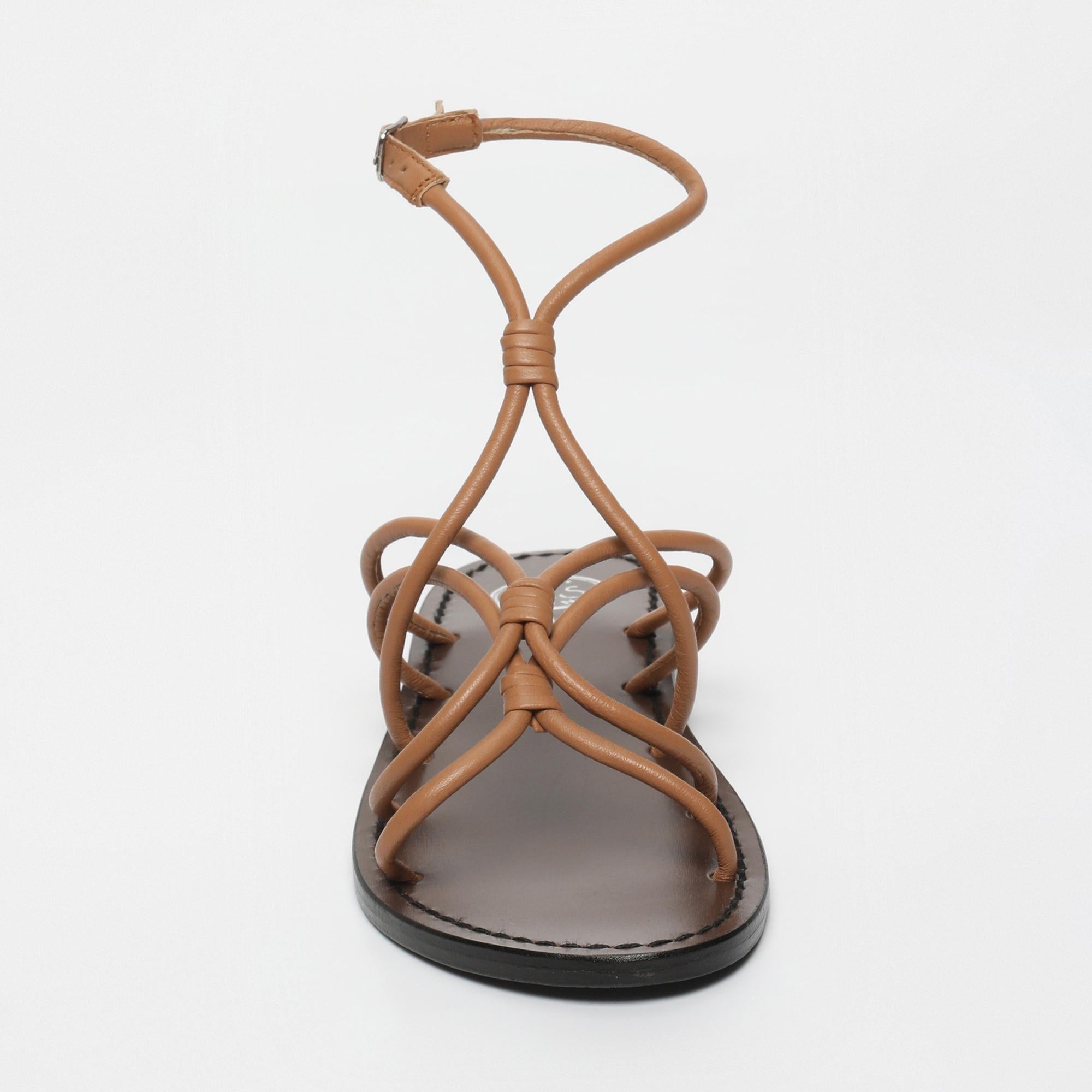 DEVASREE sandales en cuir camel clair