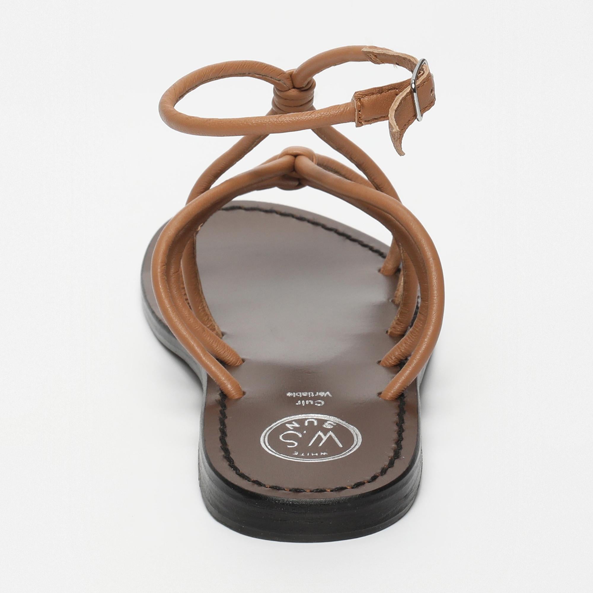 DEVASREE sandales en cuir camel clair