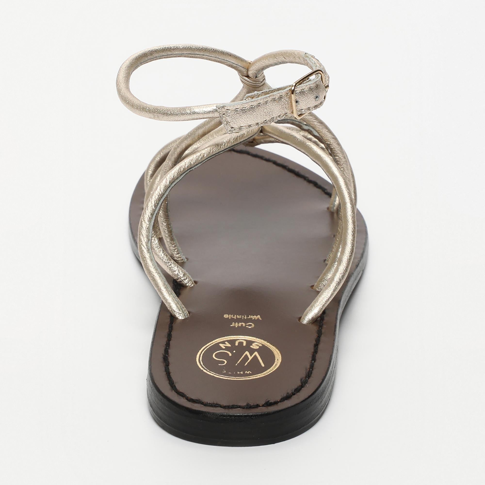 DEVASREE sandales en cuir platine