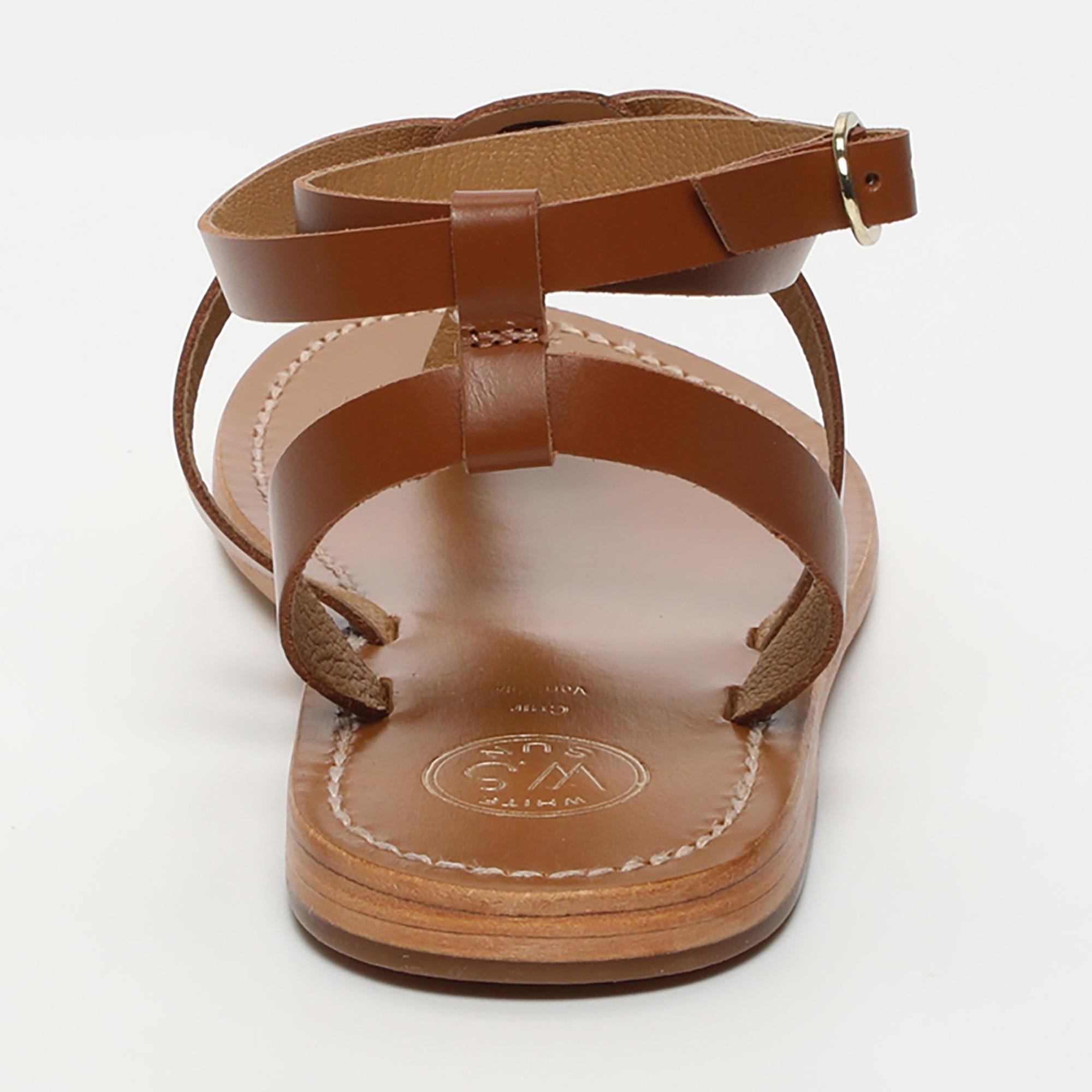 ESTHER sandales entre doigt bracelet de cheville en cuir camel