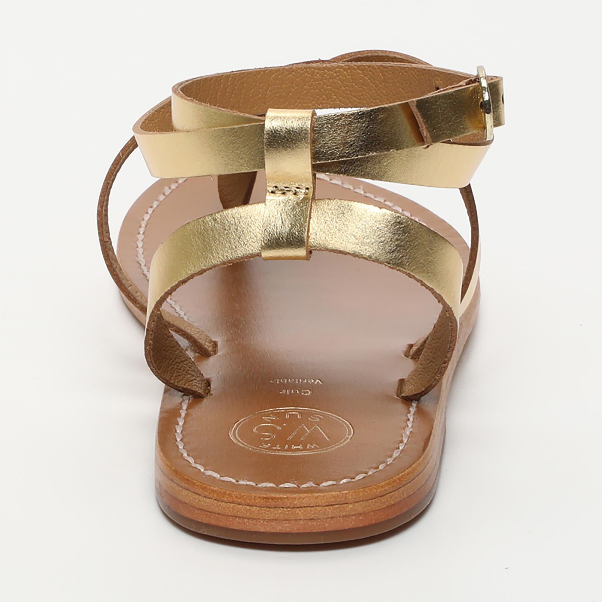ESTHER sandales entre doigt bracelet de cheville en cuir or foncé