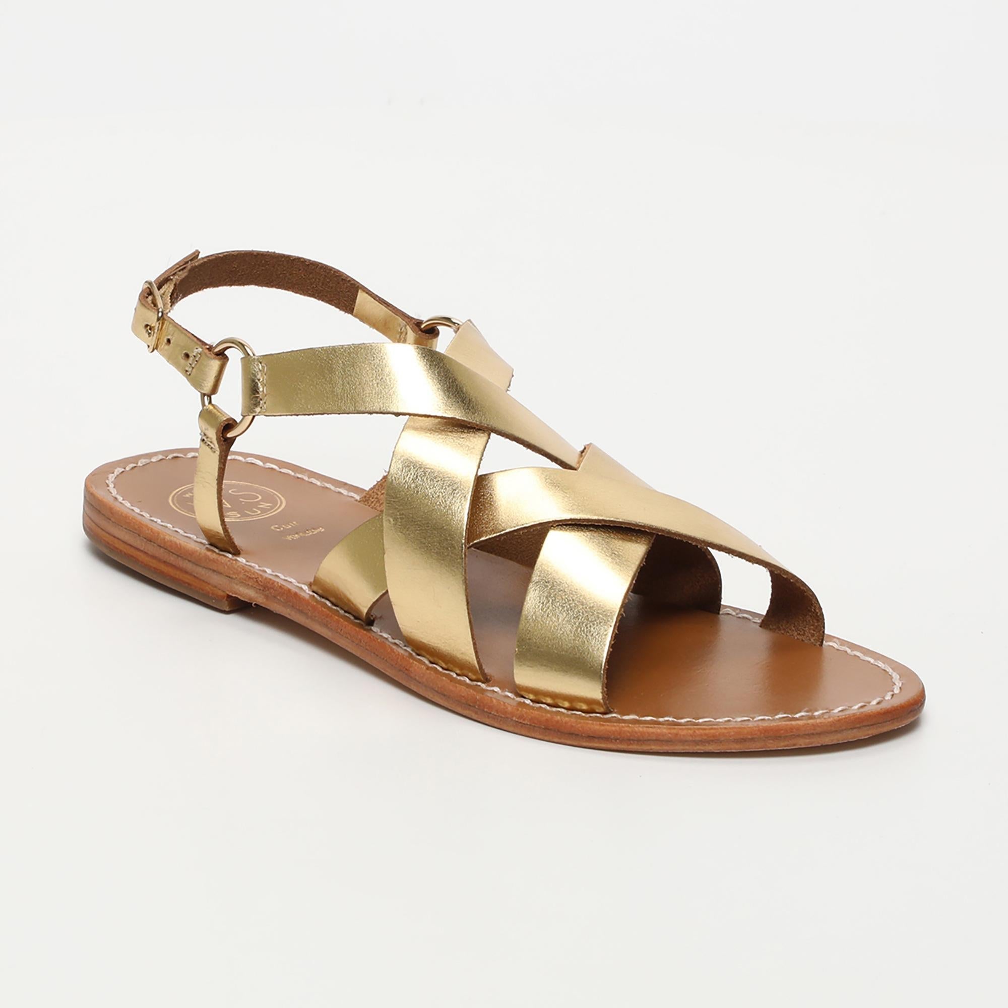 ELLA sandales en cuir or foncé