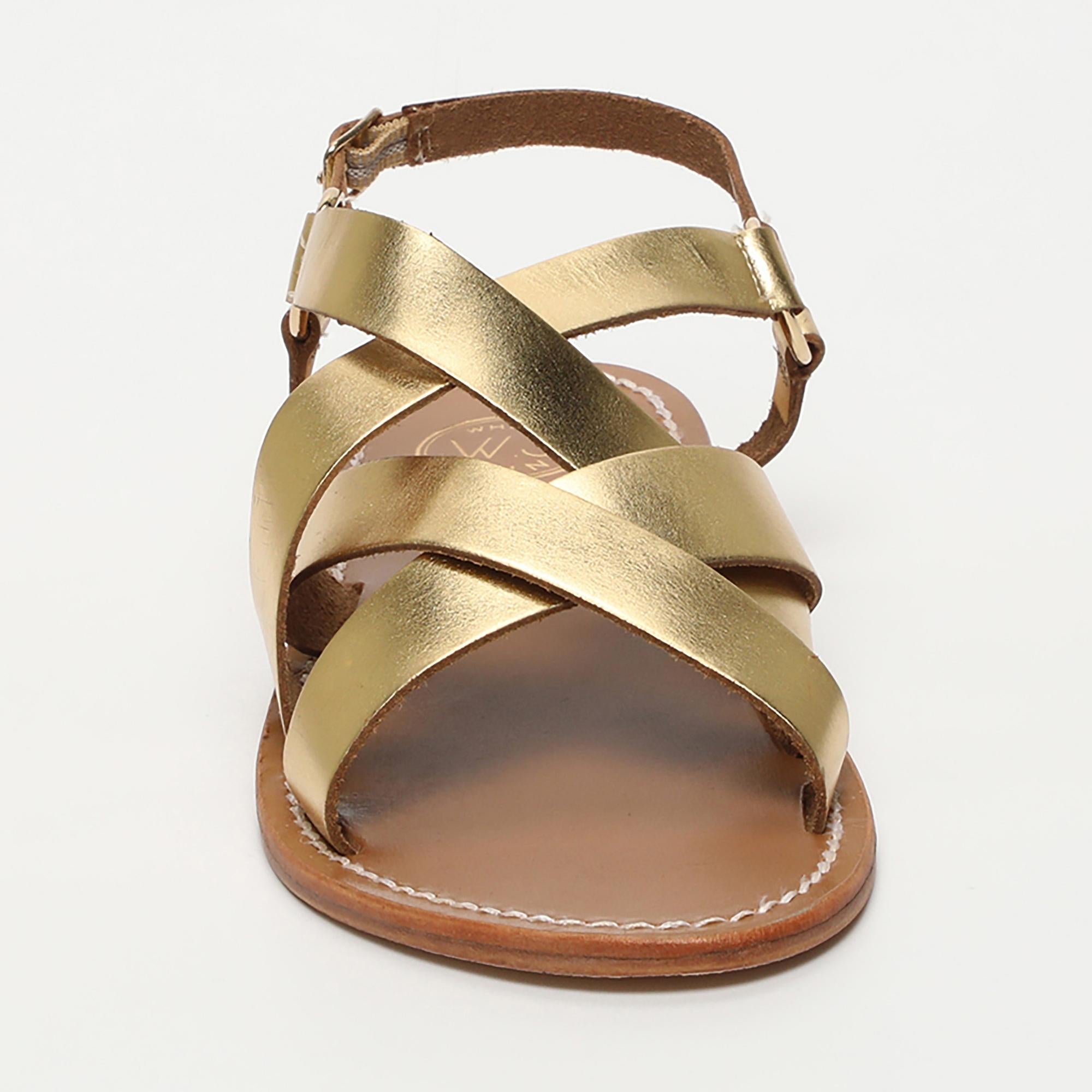 ELLA sandales en cuir or foncé