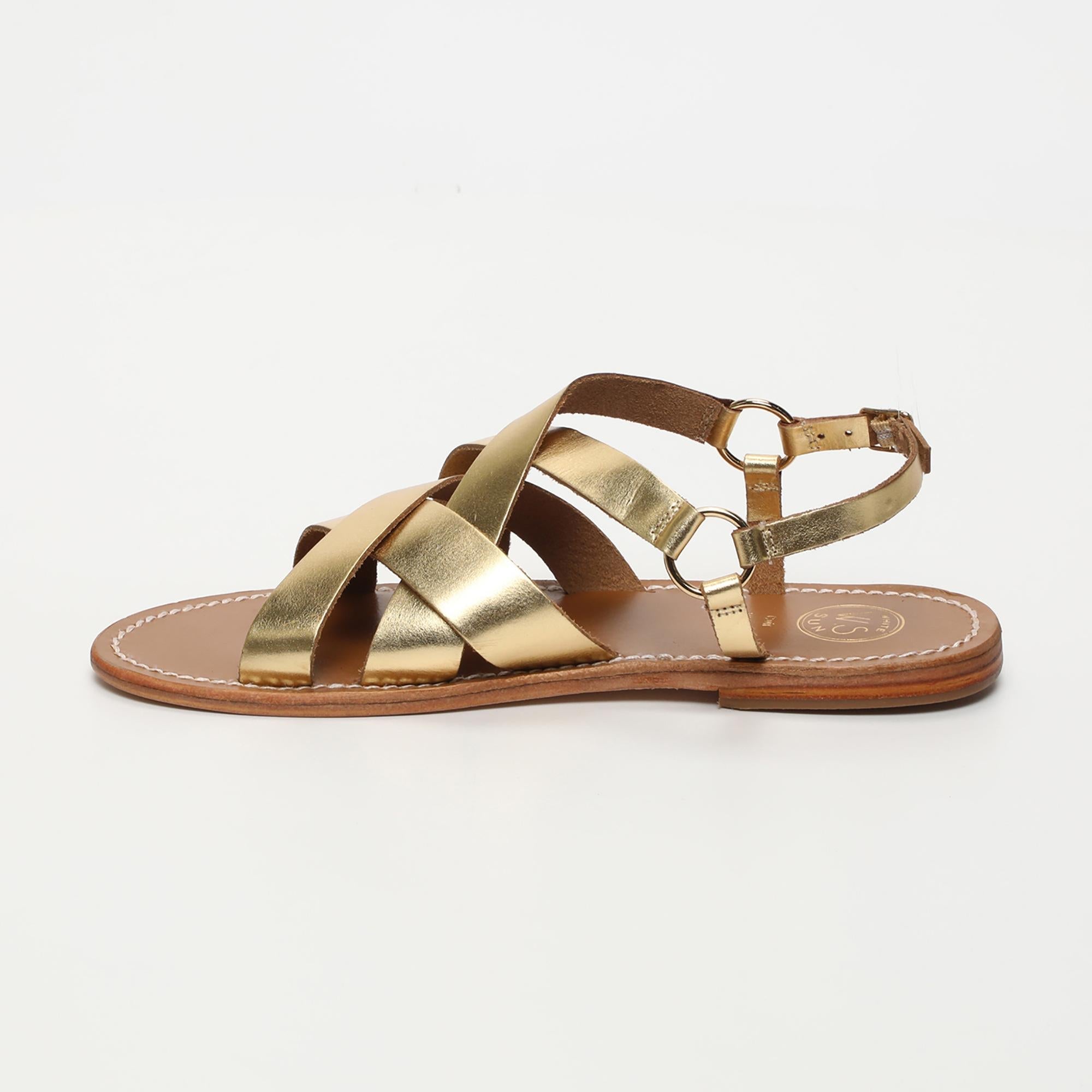 ELLA sandales en cuir or foncé