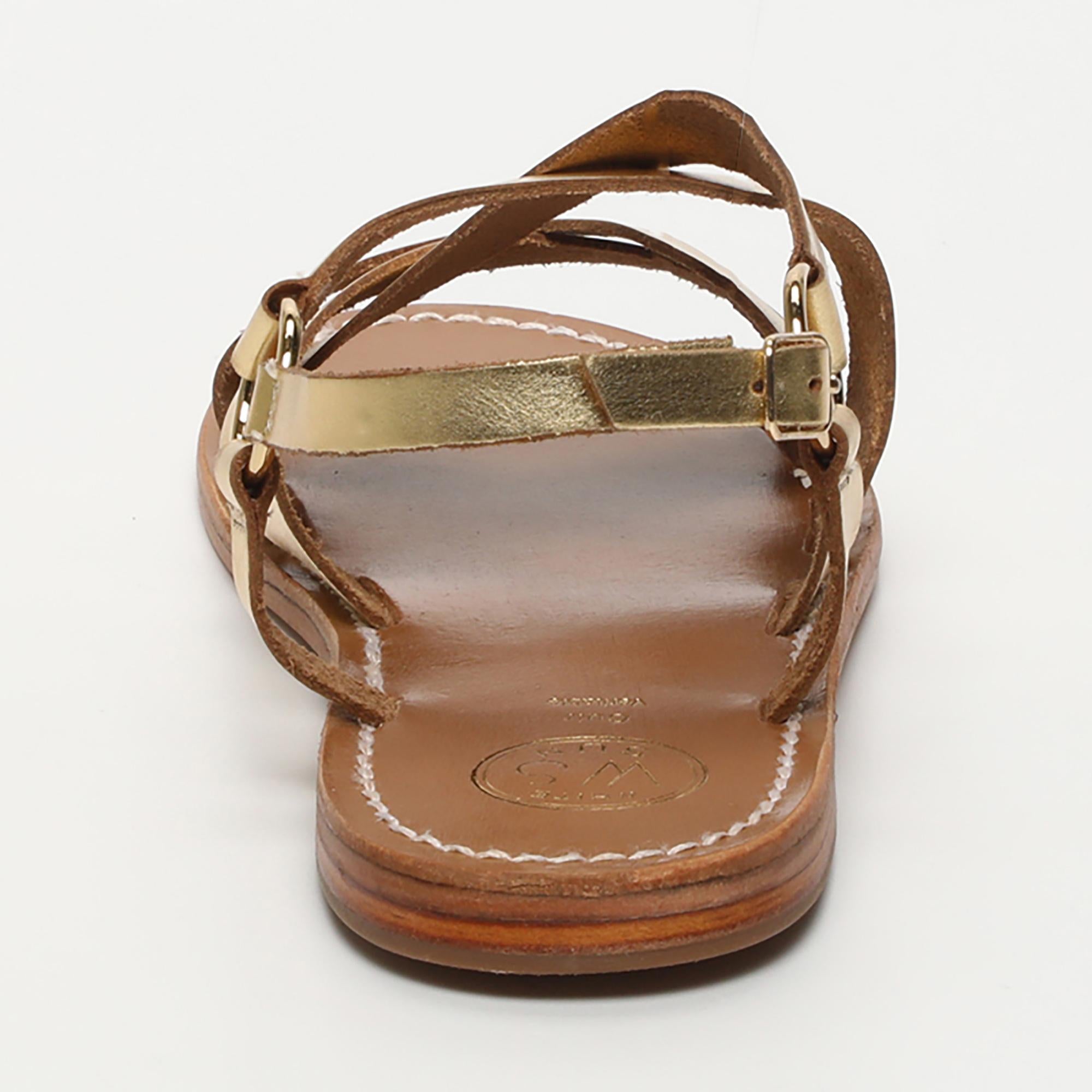 ELLA sandales en cuir or foncé