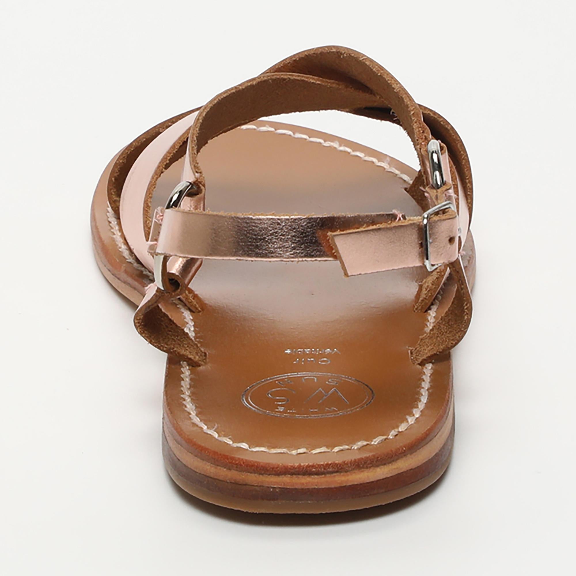 ELLA sandales en cuir or rose