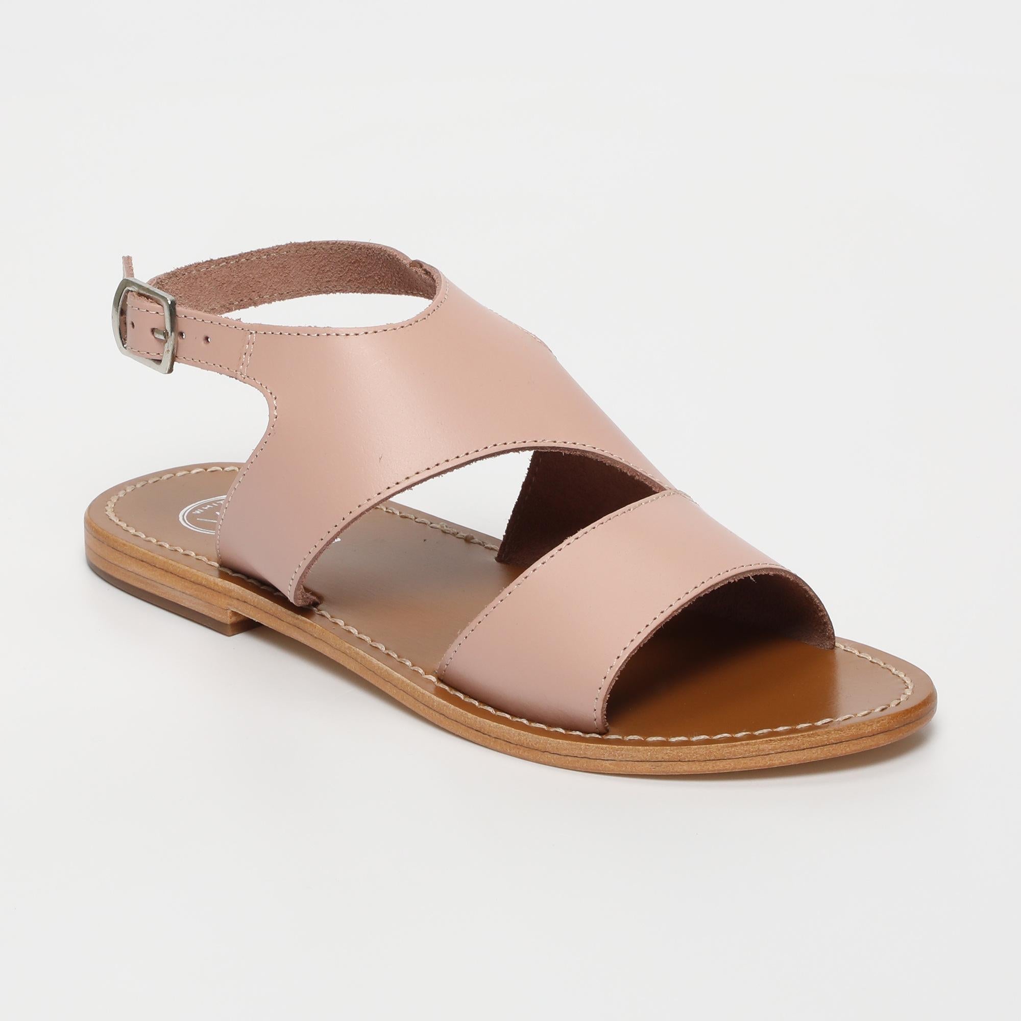 FEIJOA sandales en cuir rose