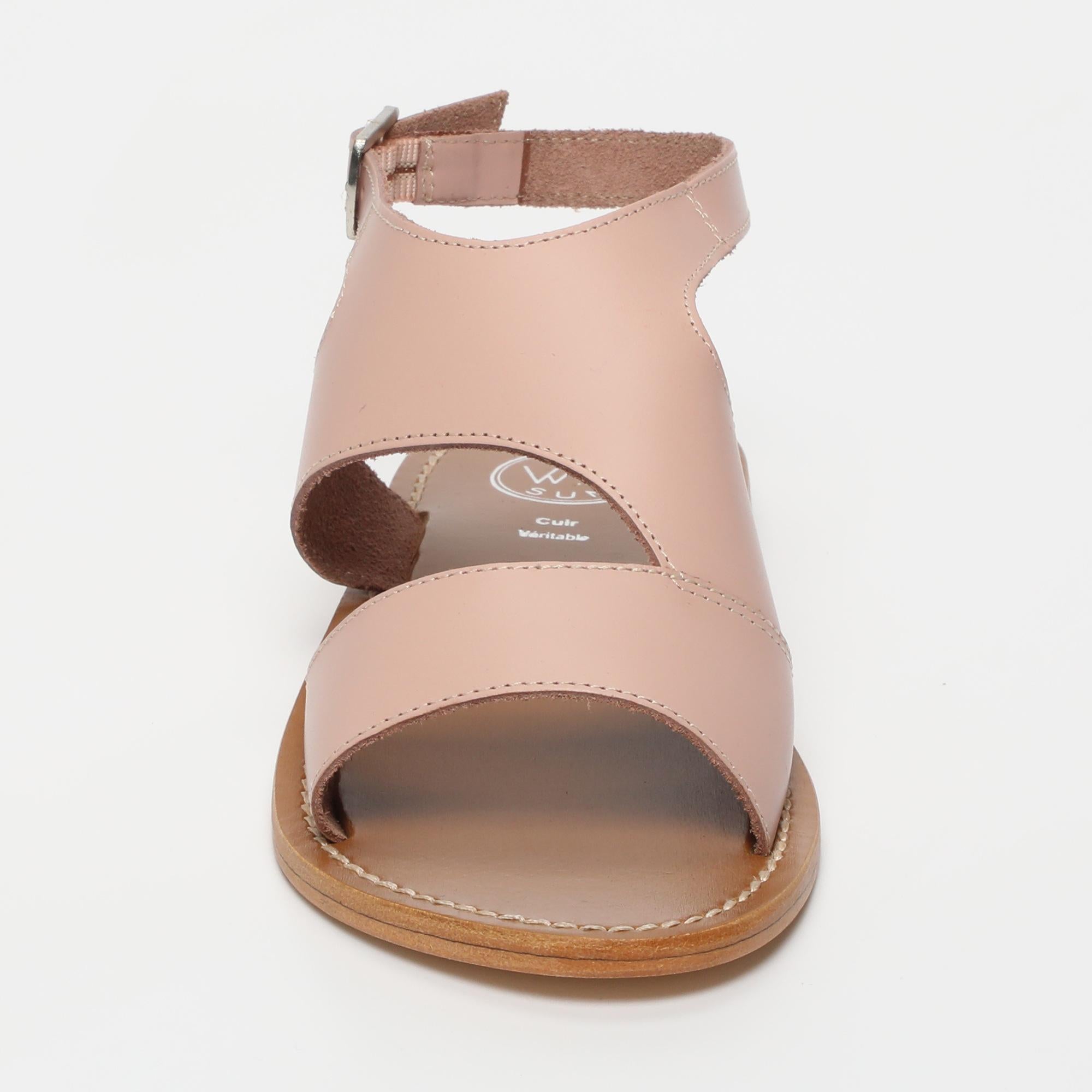 FEIJOA sandales en cuir rose