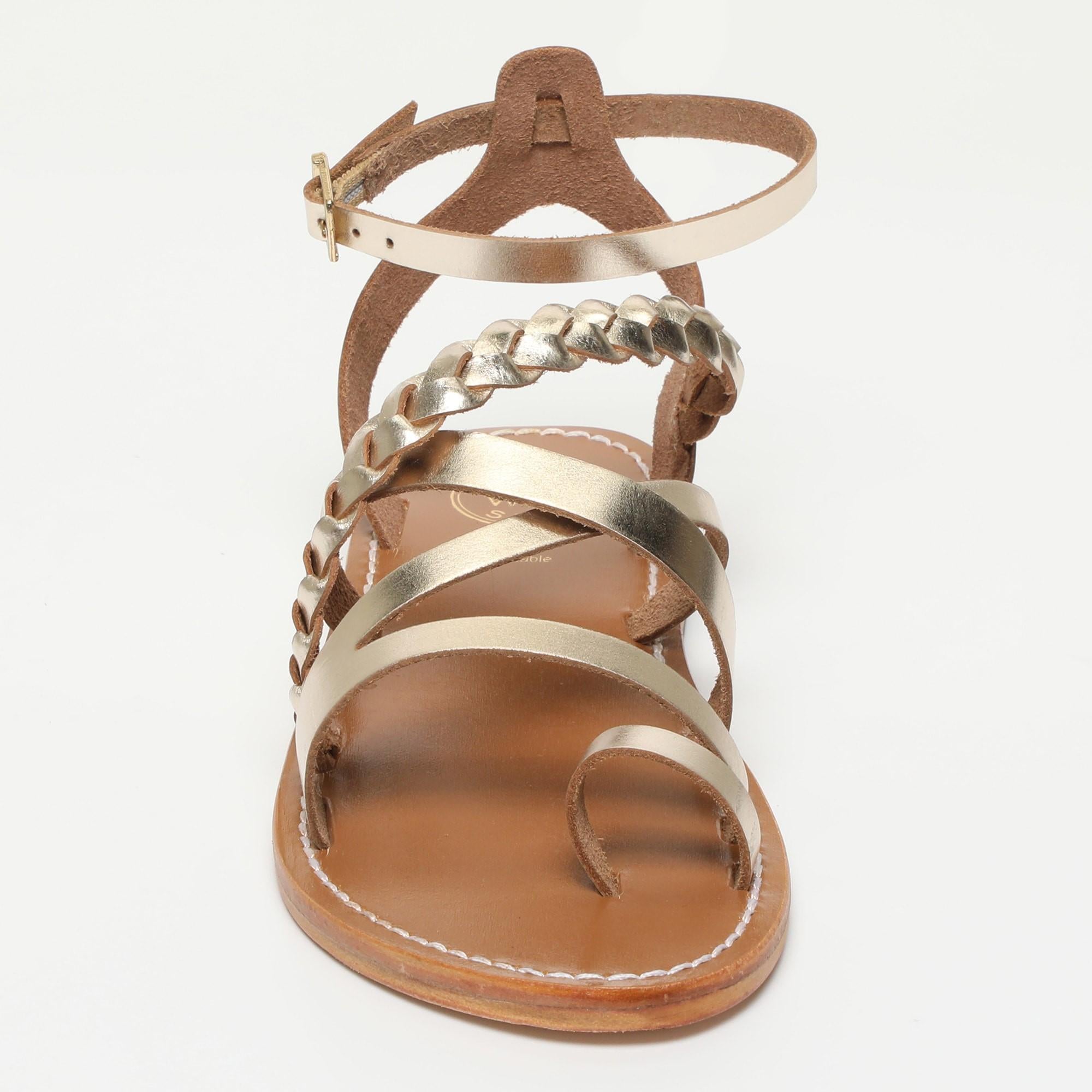 GUARDIA sandales bracelet de cheville en cuir or