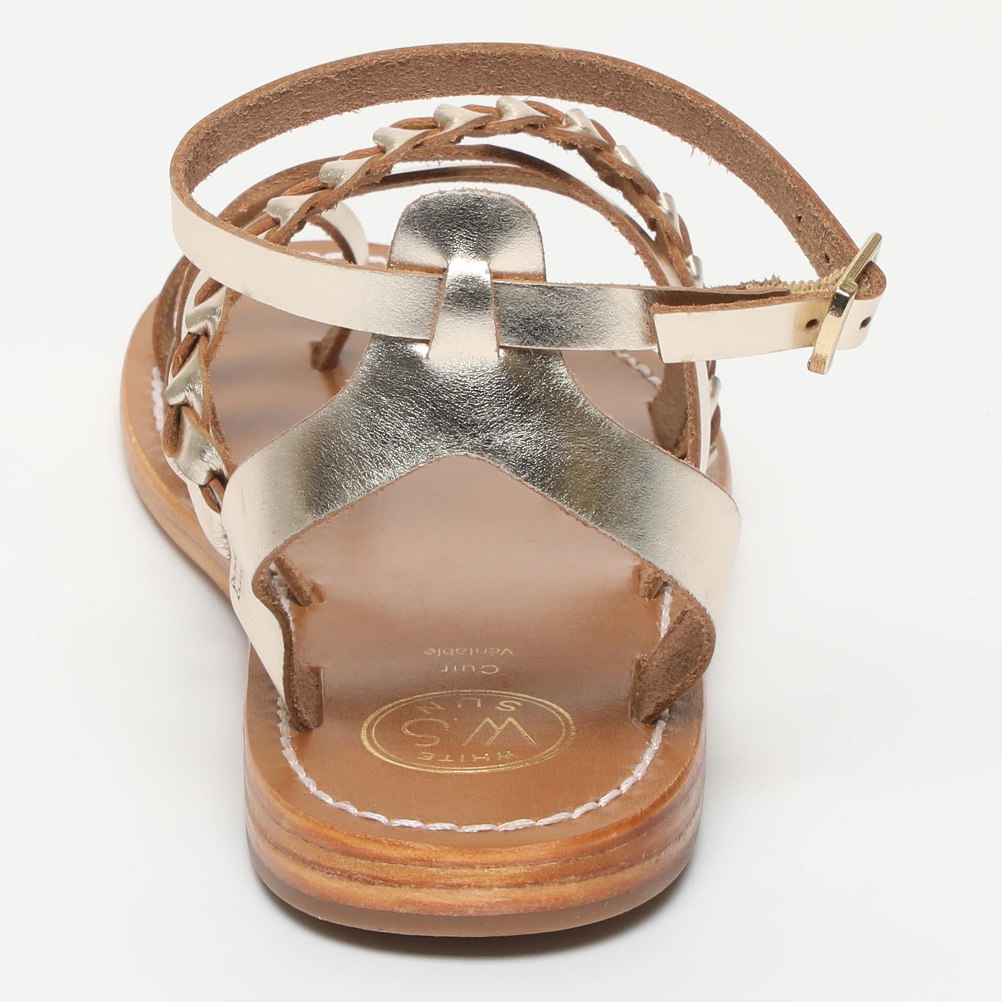 GUARDIA sandales bracelet de cheville en cuir or