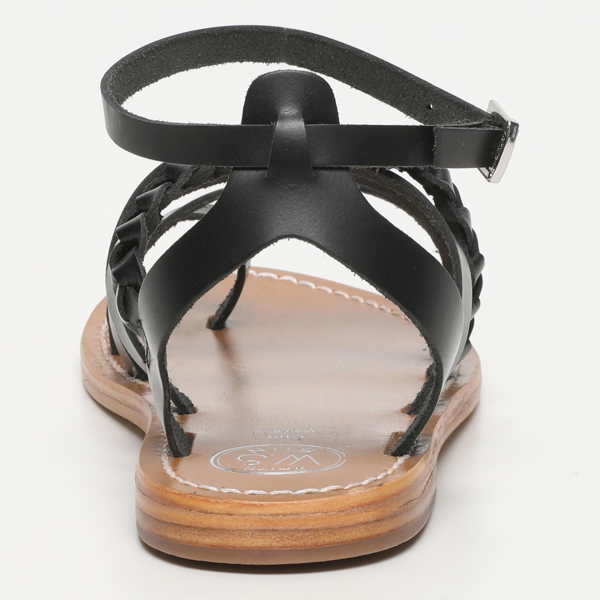 GUARDIA sandales bracelet de cheville en cuir noir