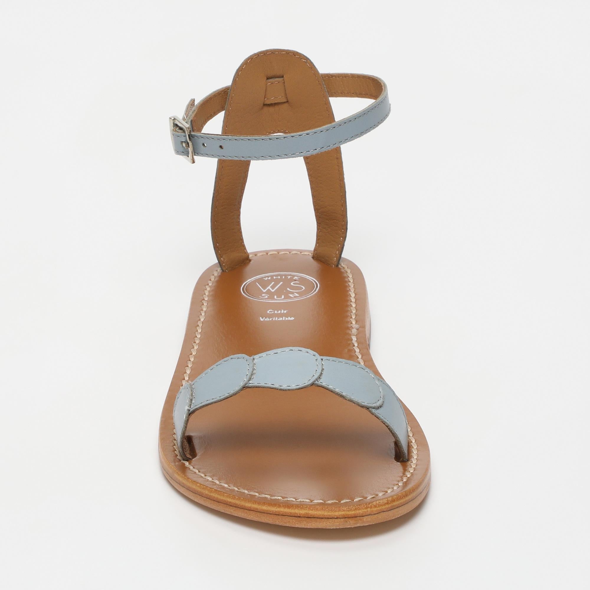 HAVILA sandales en cuir bleu clair