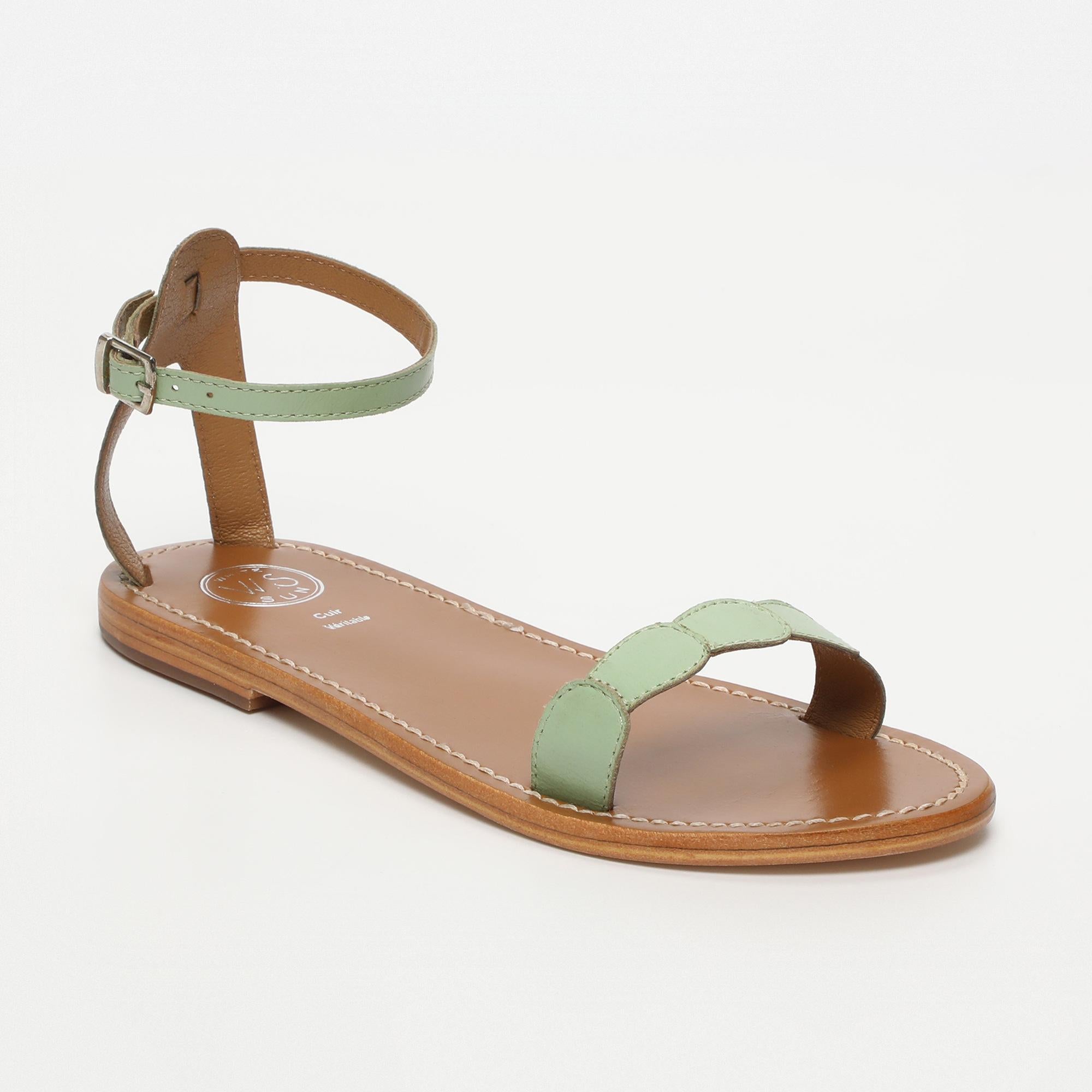 HAVILA sandales en cuir menthe