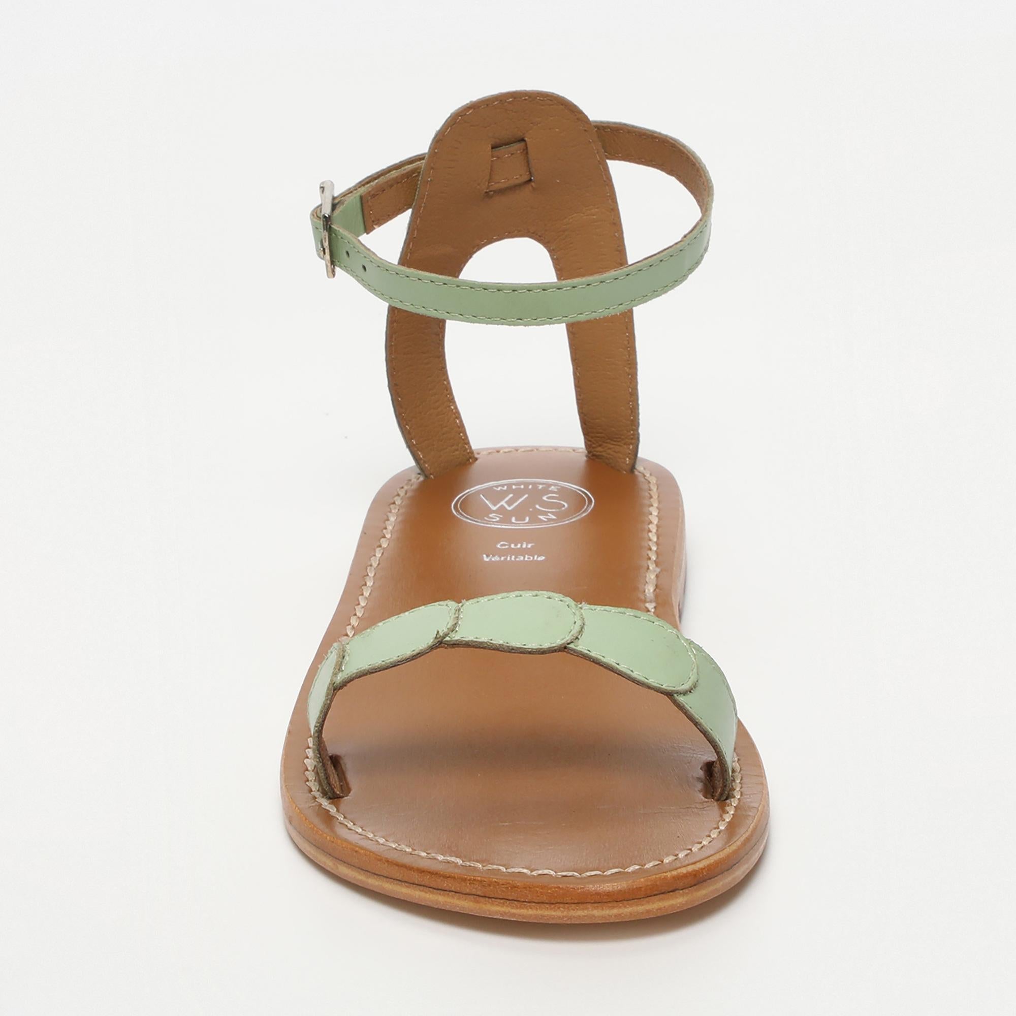 HAVILA sandales en cuir menthe