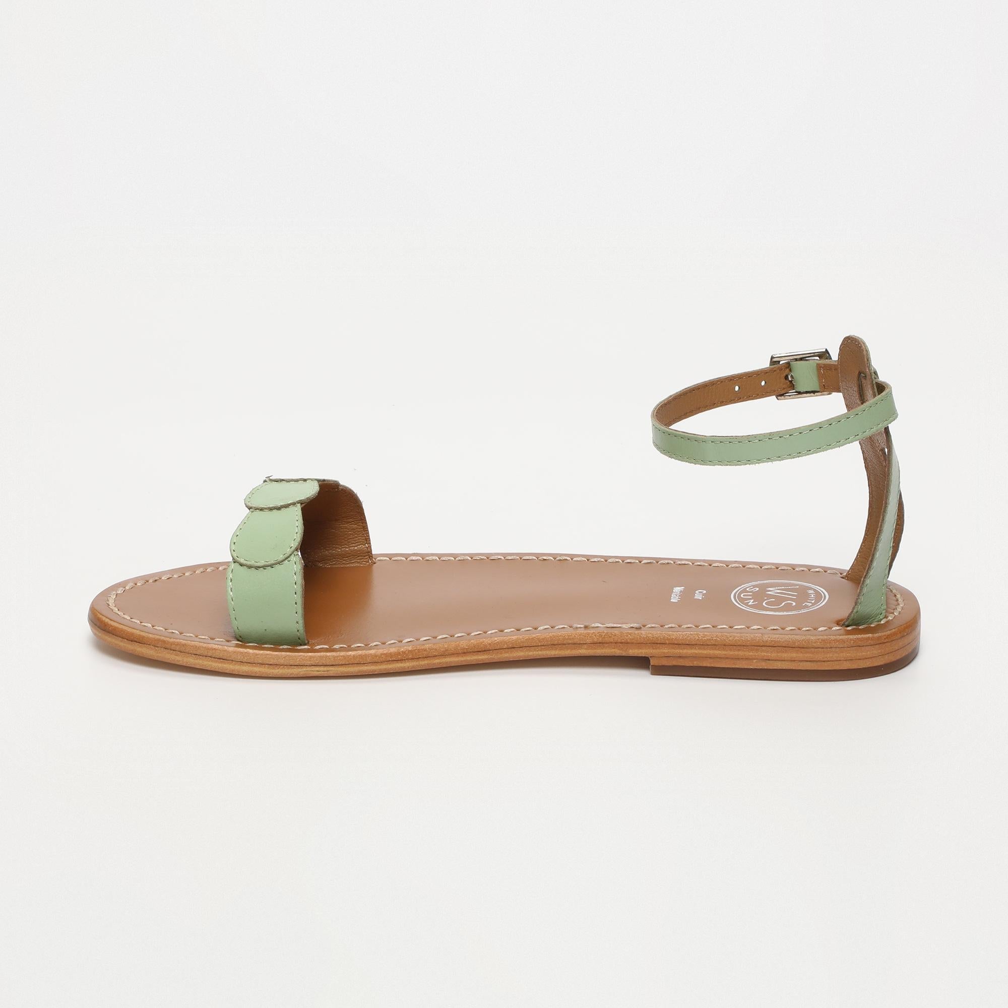 HAVILA sandales en cuir menthe