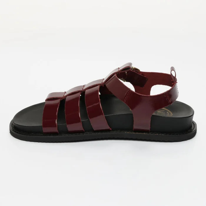 TYLER sandales en cuir blackberry verni