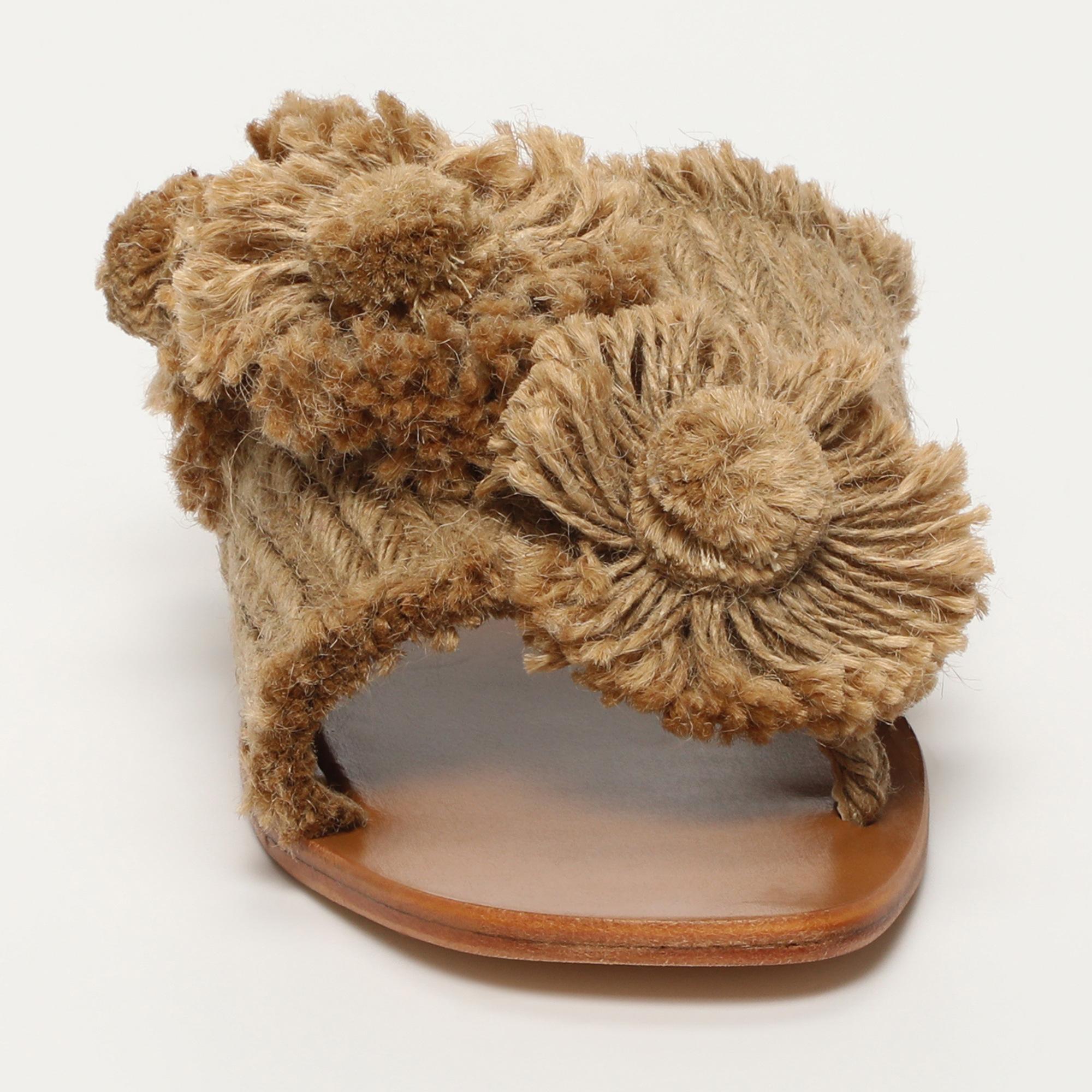 HOANI mules raffia en cuir beige