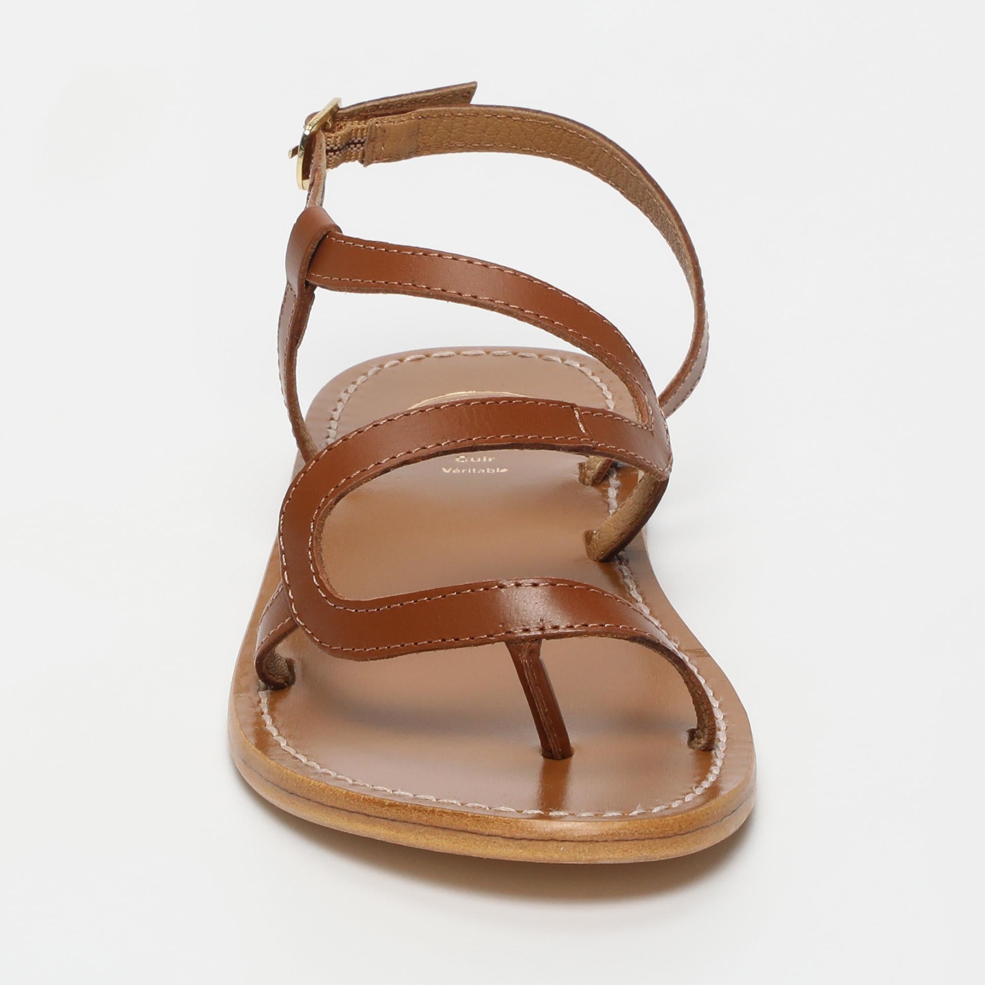 HOANI sandales entre doigt en cuir camel