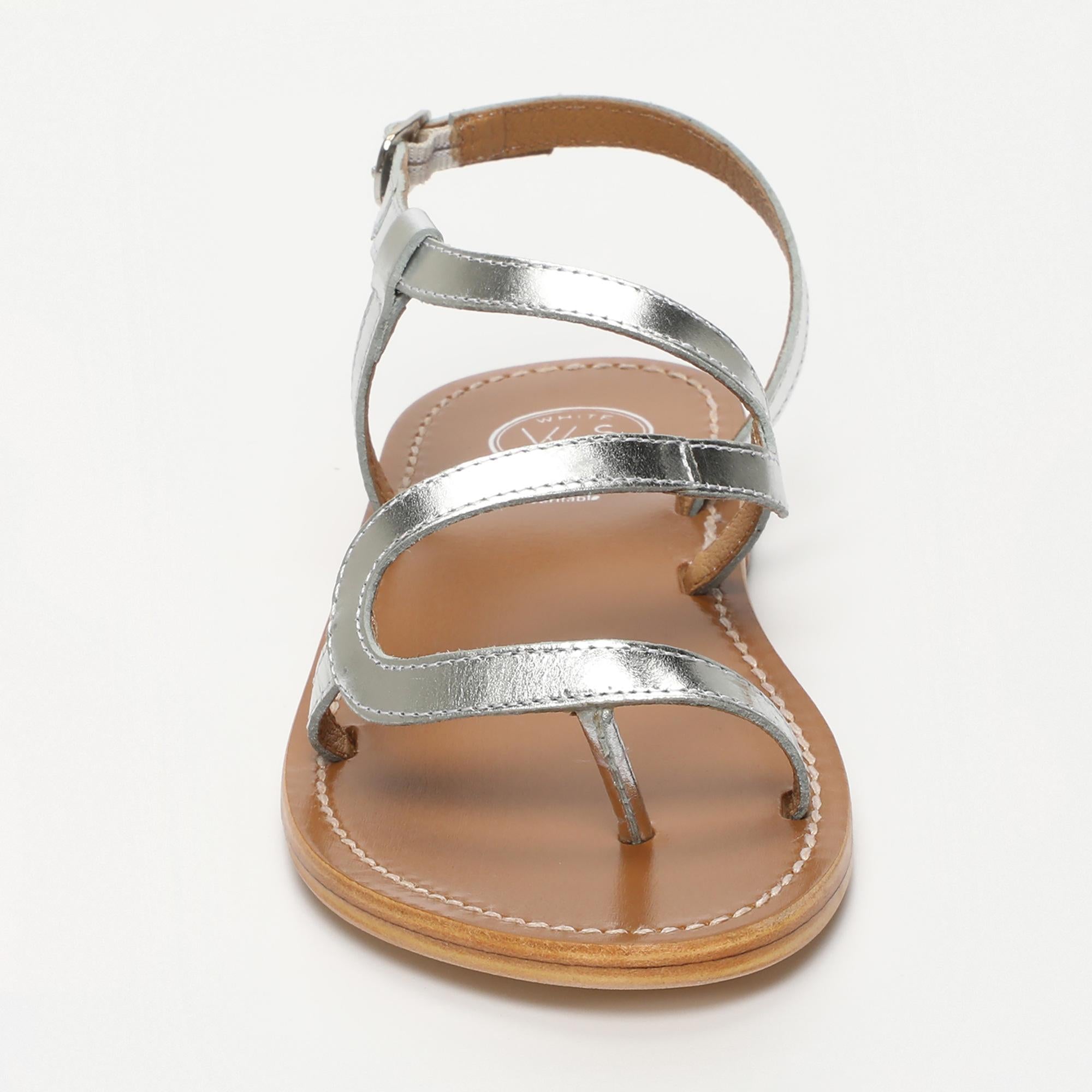 HOANI sandales entre doigt en cuir argent