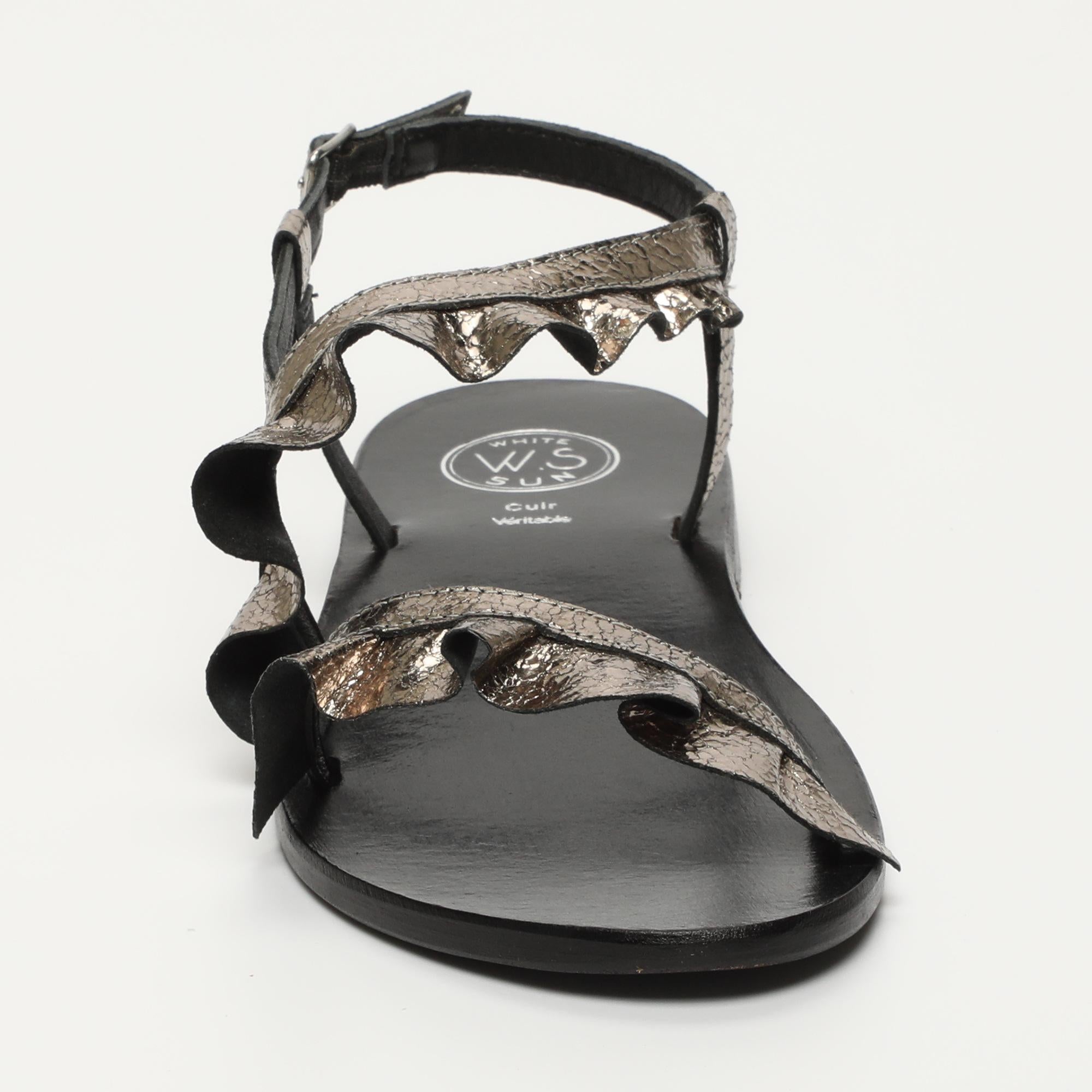 HARPER sandales fantaisie en cuir étain