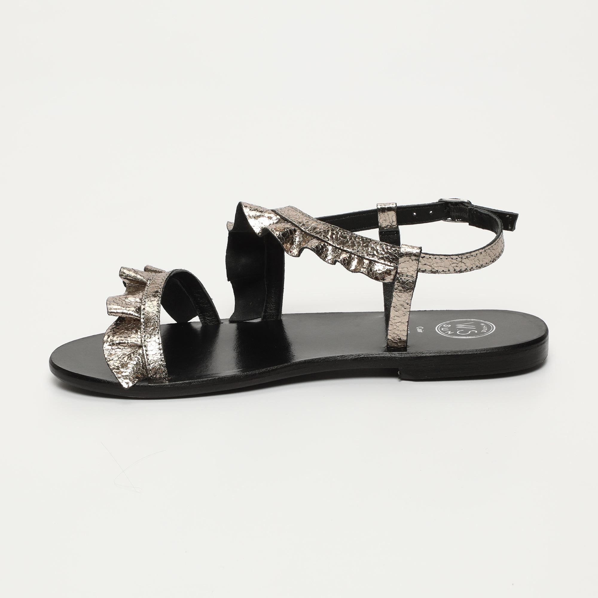 HARPER sandales fantaisie en cuir étain