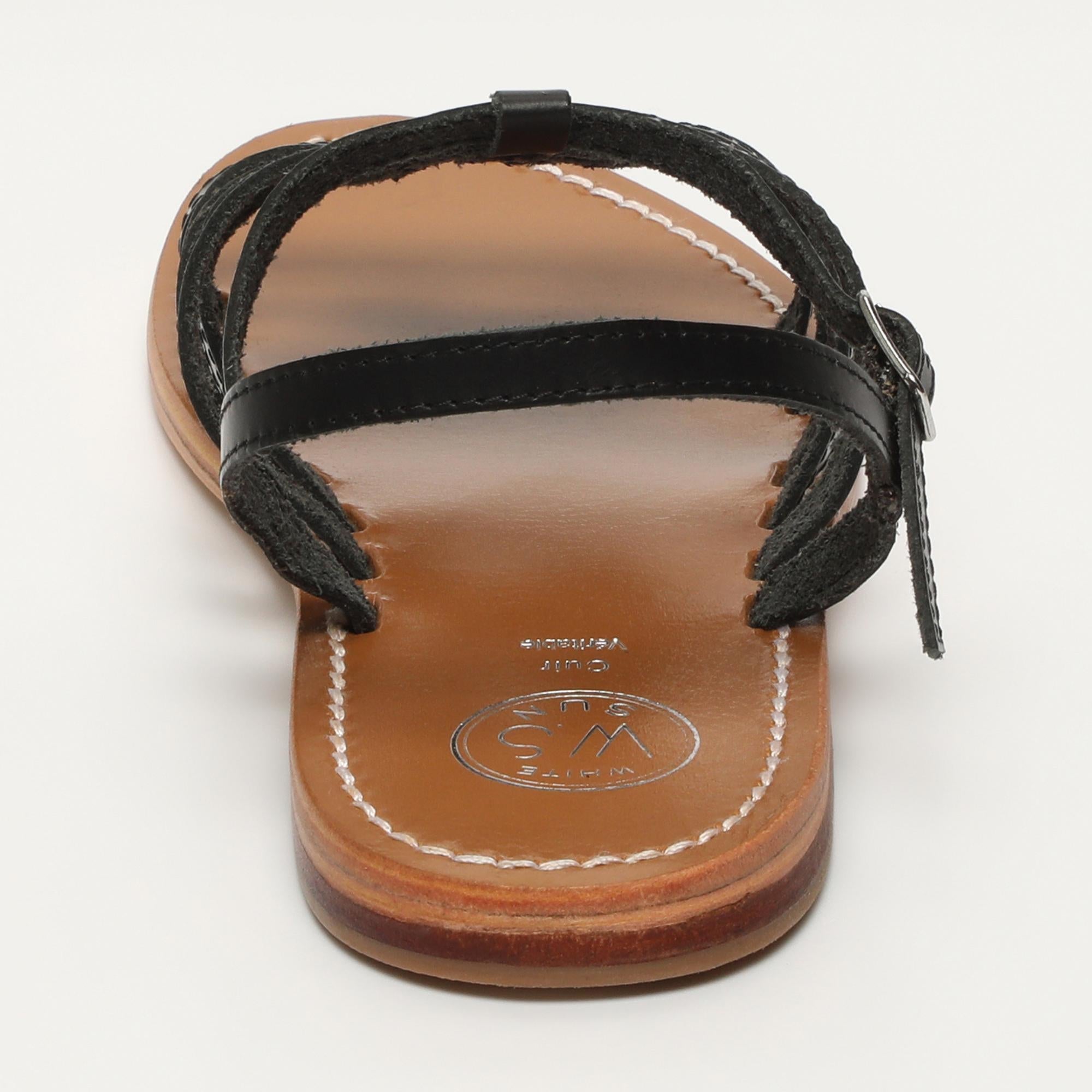 HENNA sandales en cuir noir