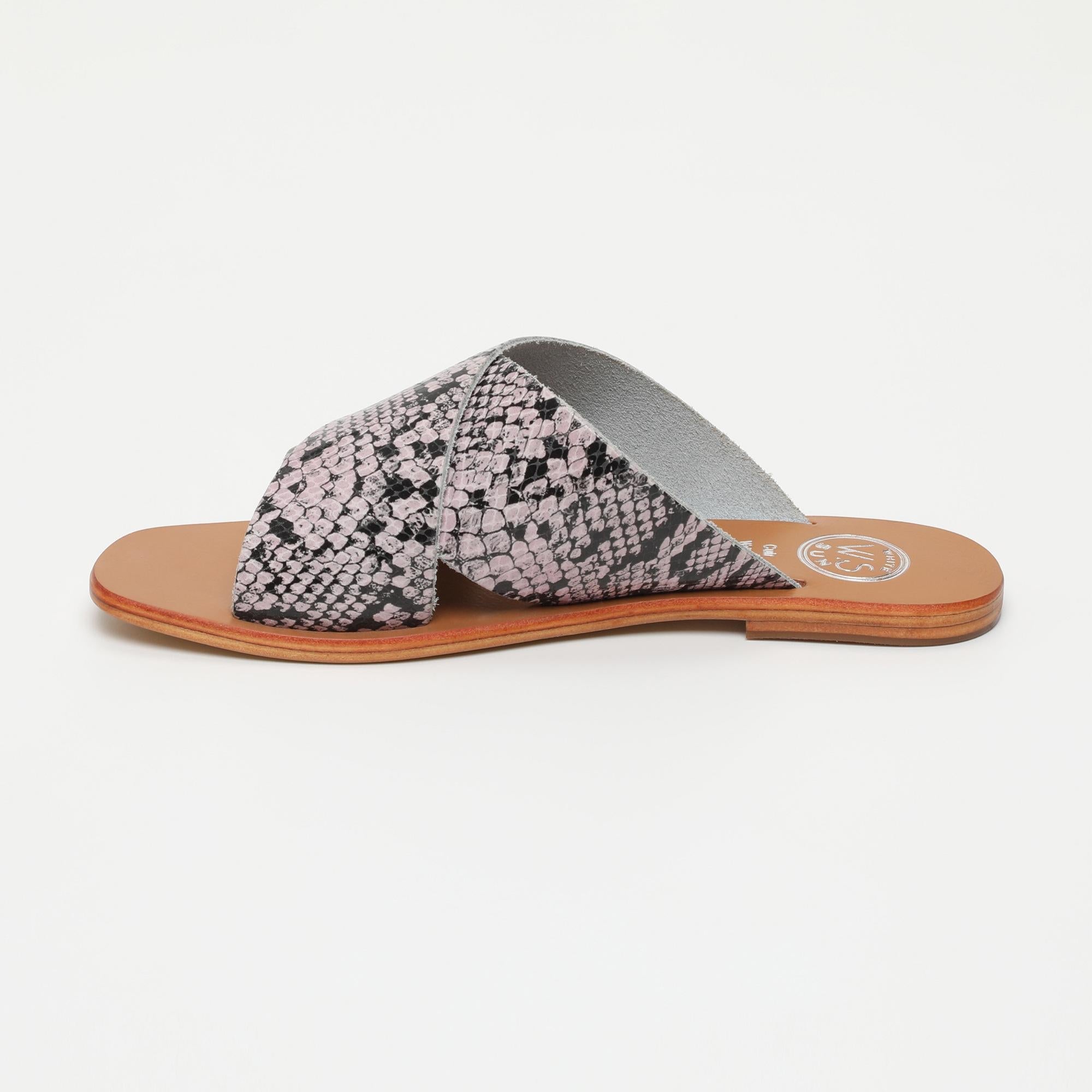 IGGY sandales en cuir python rose clair