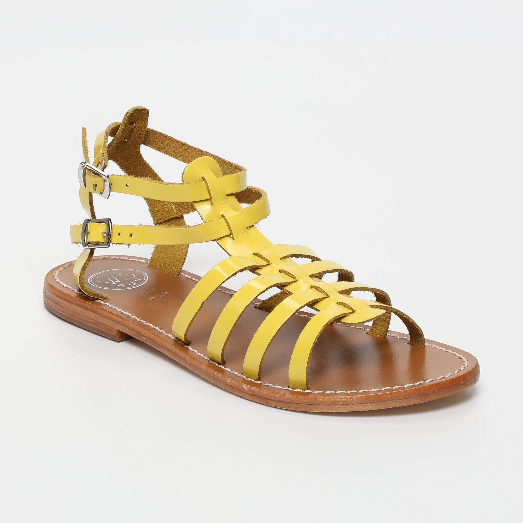 ISNAIM sandales en cuir citron