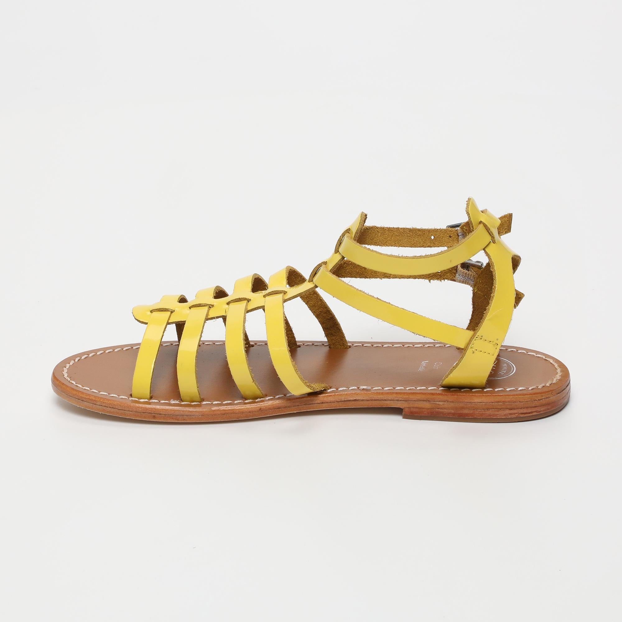 ISNAIM sandales en cuir citron