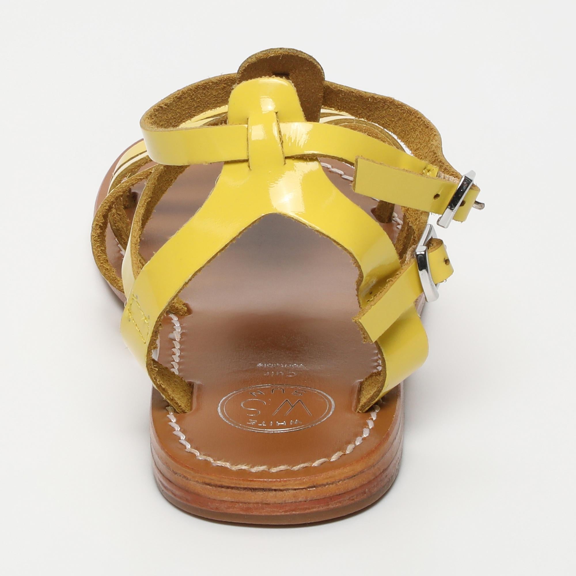 ISNAIM sandales en cuir citron