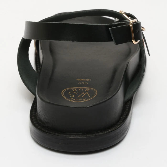 ZENETA sandales en cuir marron léopard et noir