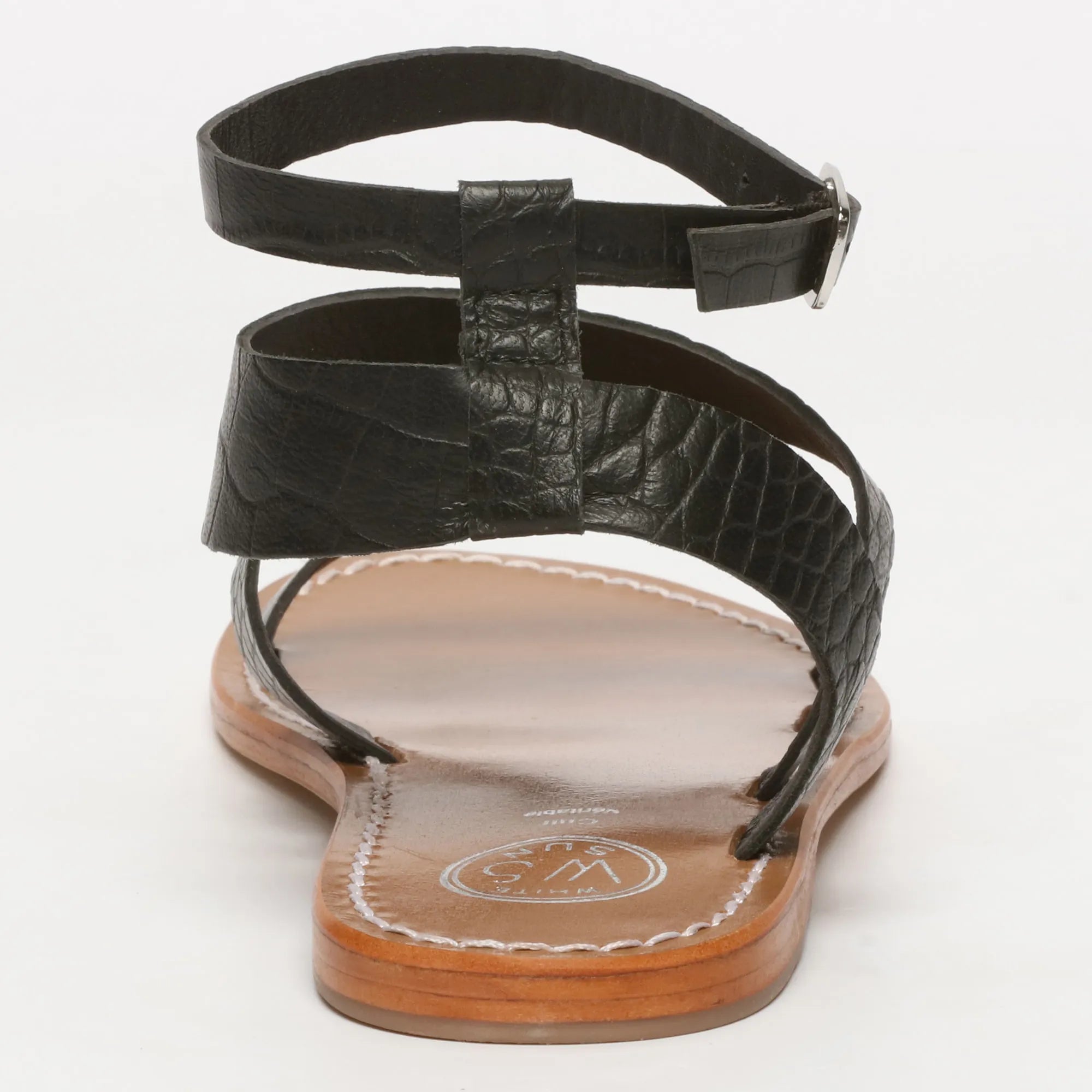 OASIS sandales spartiate / lacet en cuir blackcroco