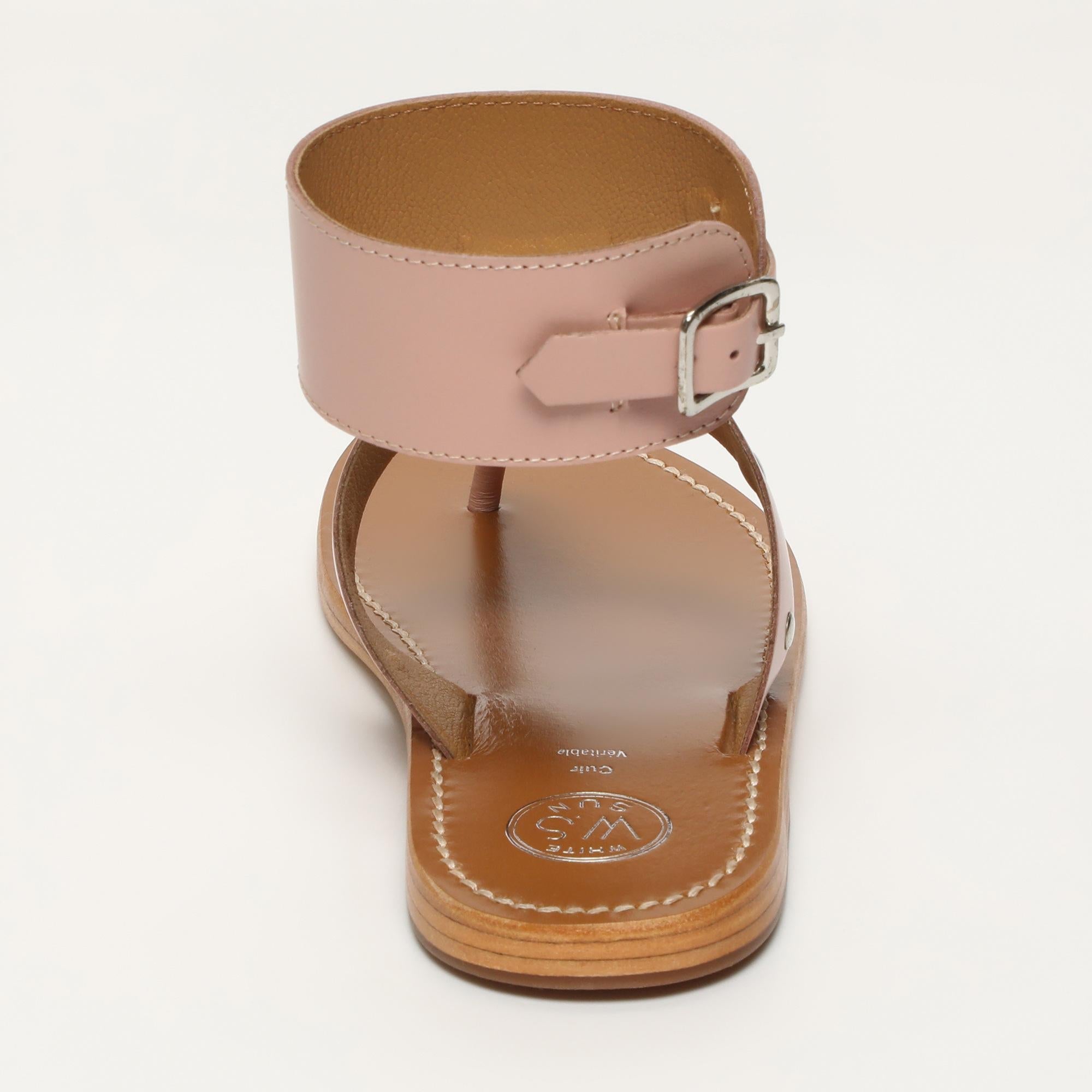 LEANIRA sandales bracelet de cheville en cuir rose