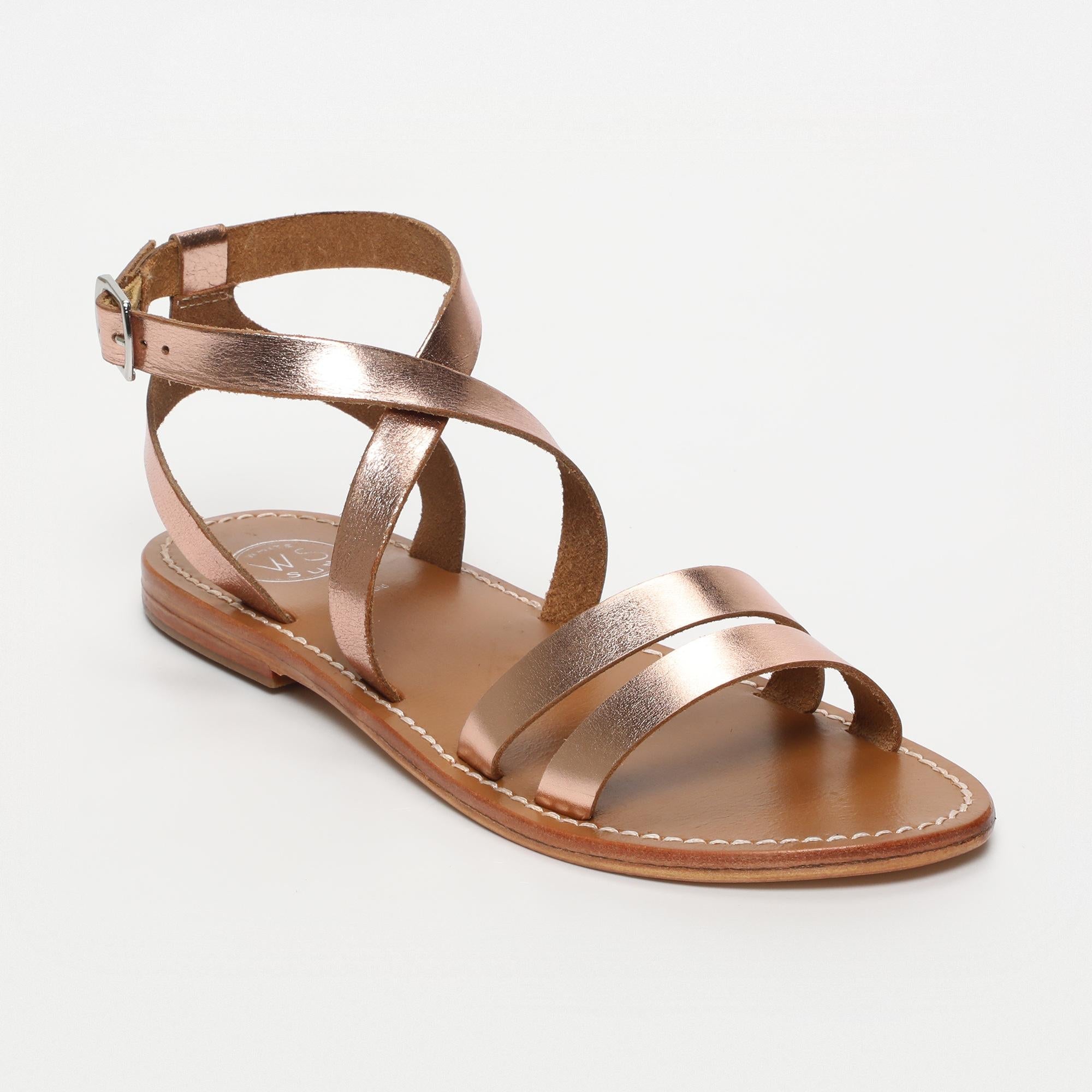 LESIA sandales en cuir or rose